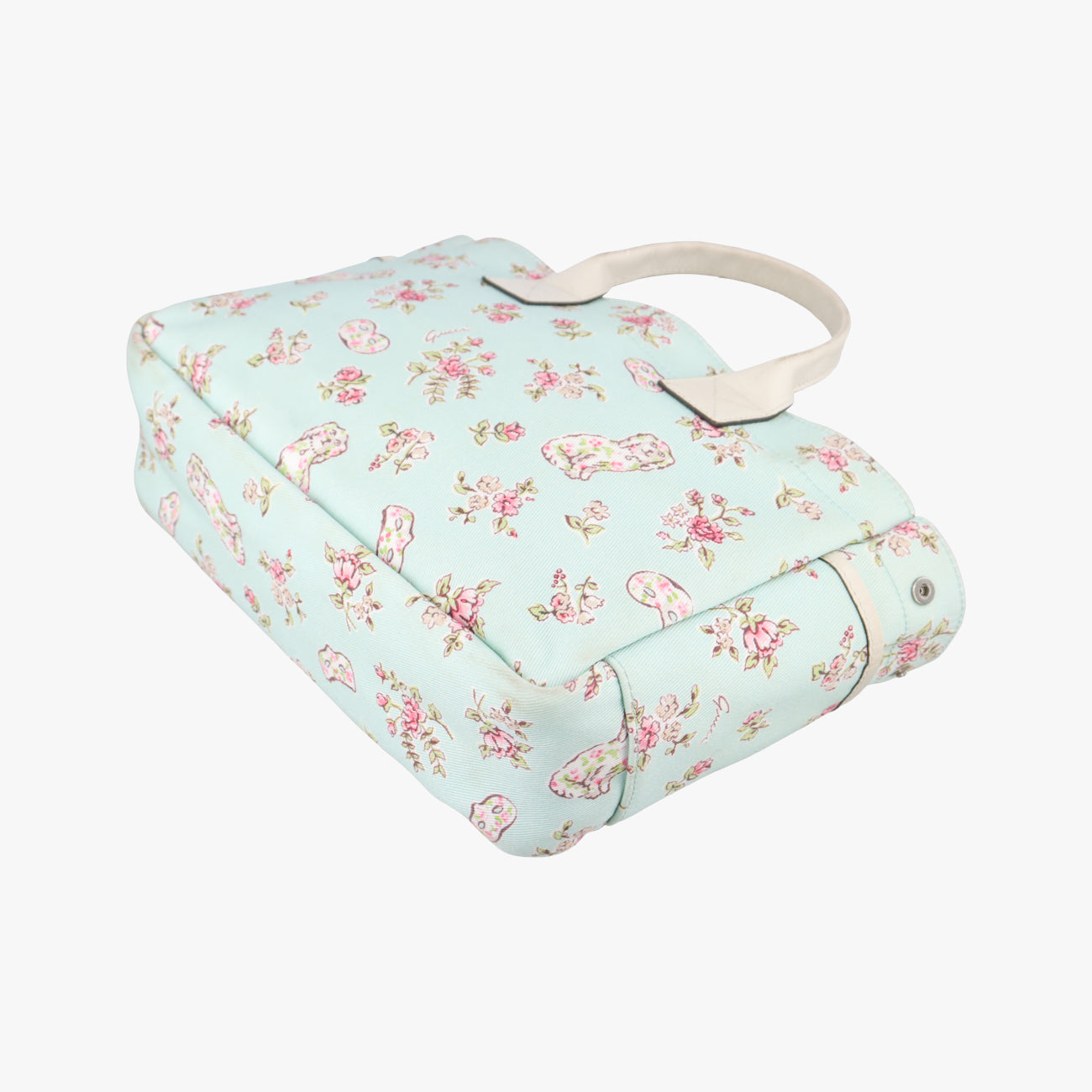 Pre-owned Gucci GG pattern children's handbag Green×Multicolour Canvas×Leather 628159 handbag | stylenewstar