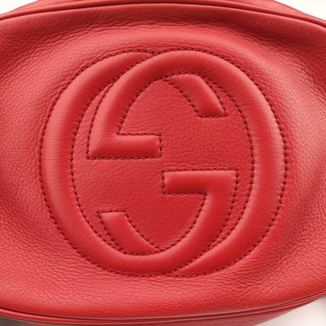 Pre-owned Gucci Soho Red Leather 308364 shoulderbag | stylenewstar
