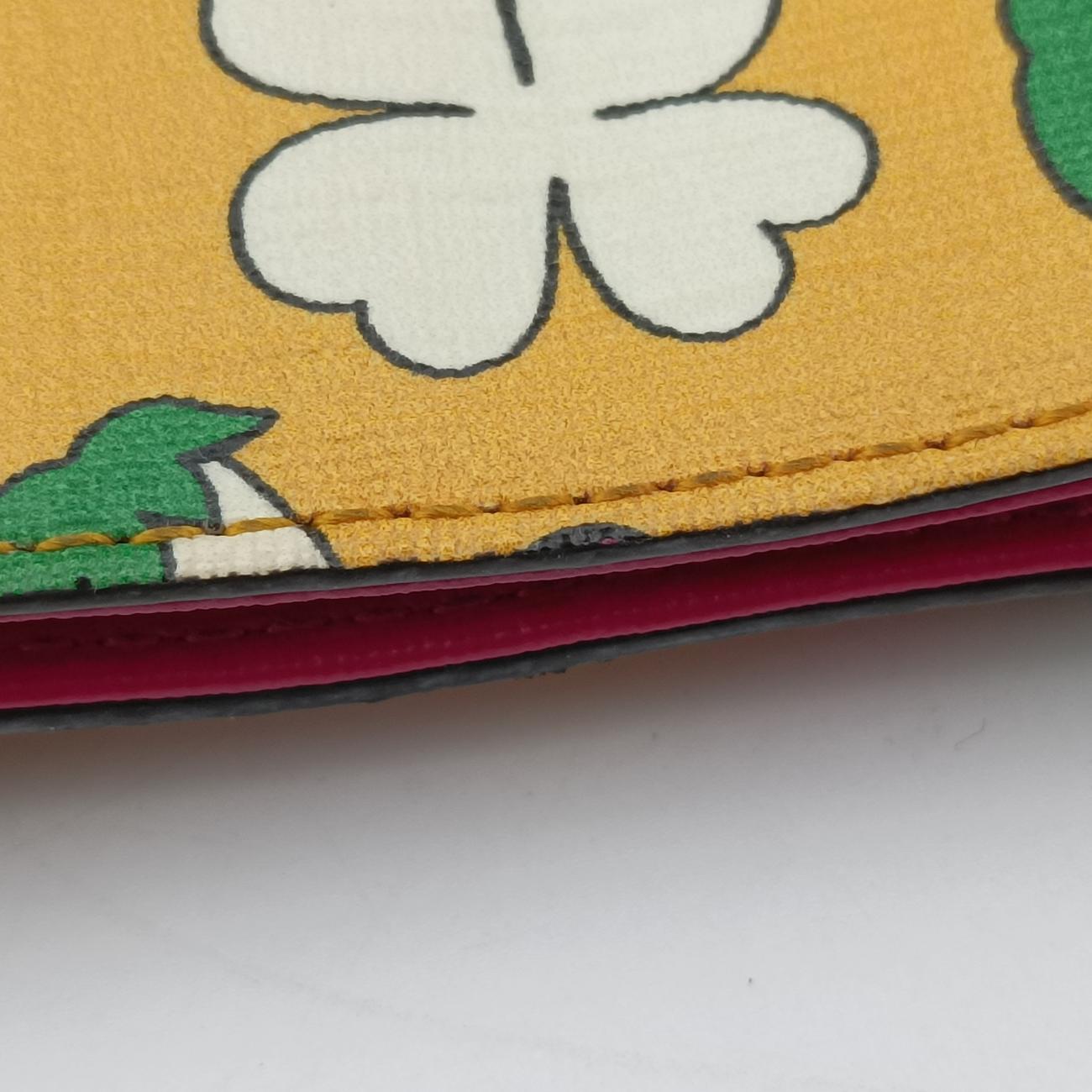 Pre-owned Gucci Floral and mushroom print Yellow×Multicolour PVC coated canvas 410812 handbag | stylenewstar