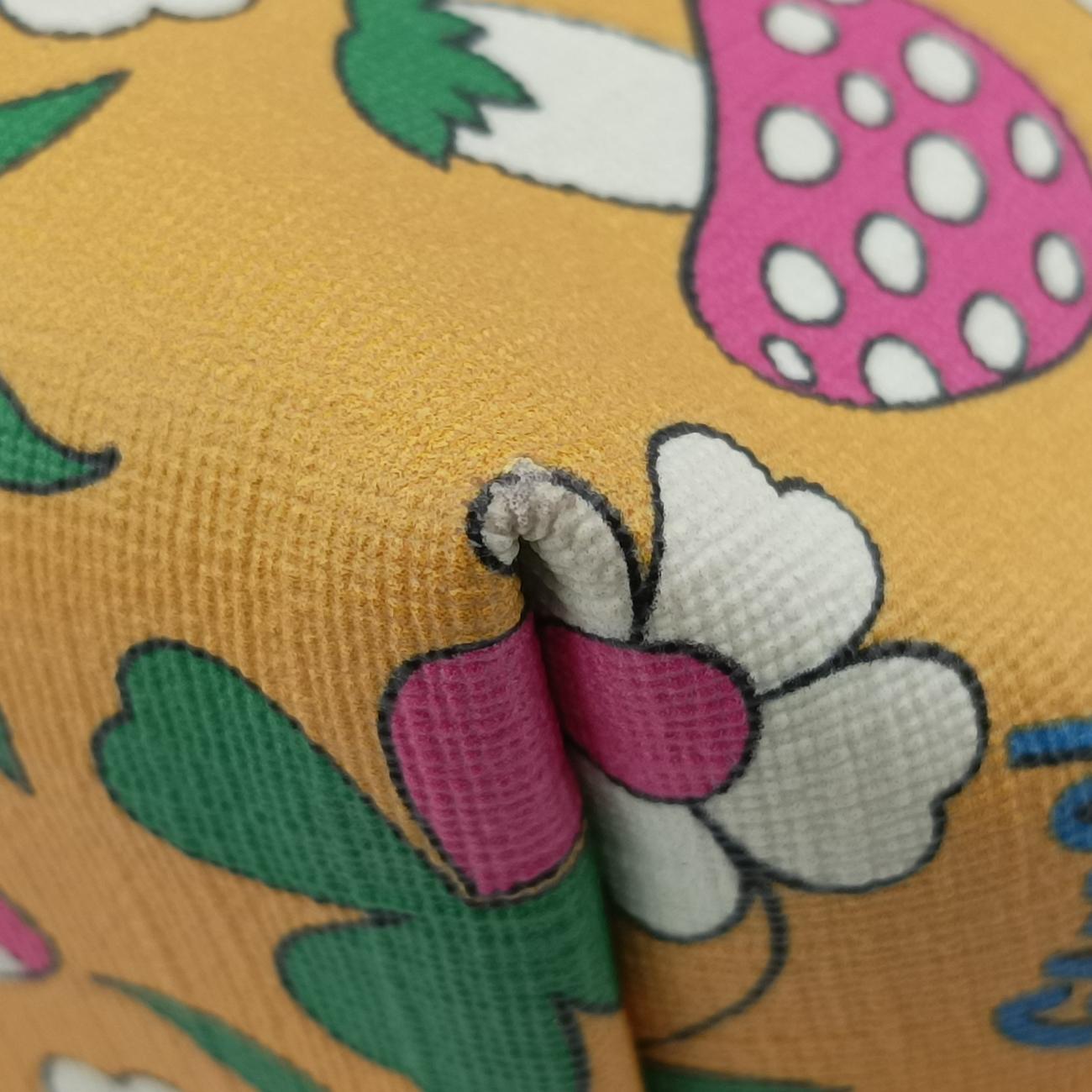 Pre-owned Gucci Floral and mushroom print Yellow×Multicolour PVC coated canvas 410812 handbag | stylenewstar