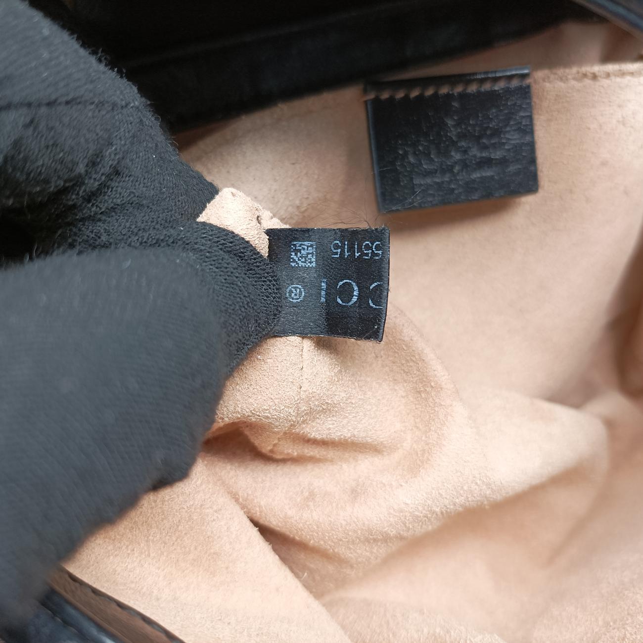 Pre-owned Gucci GG Marmont Brown×black canvas x leather 446744 shoulderbag | stylenewstar