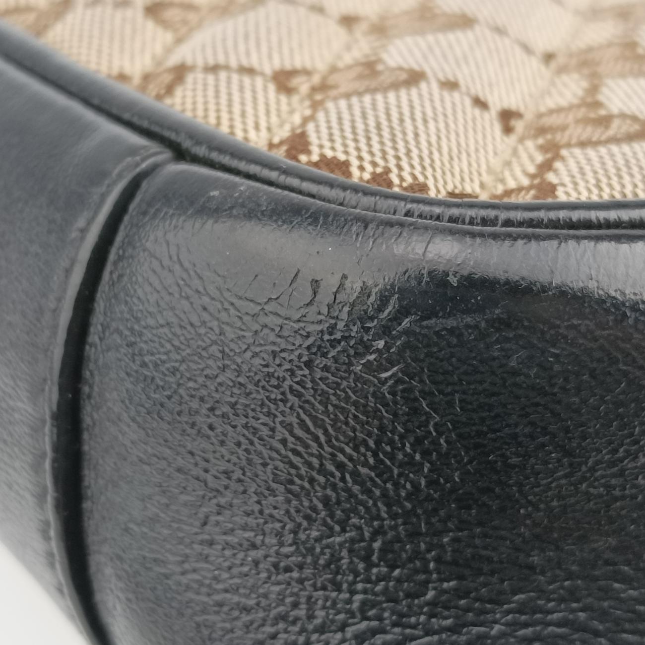 Pre-owned Gucci GG Marmont Brown×black canvas x leather 446744 shoulderbag | stylenewstar