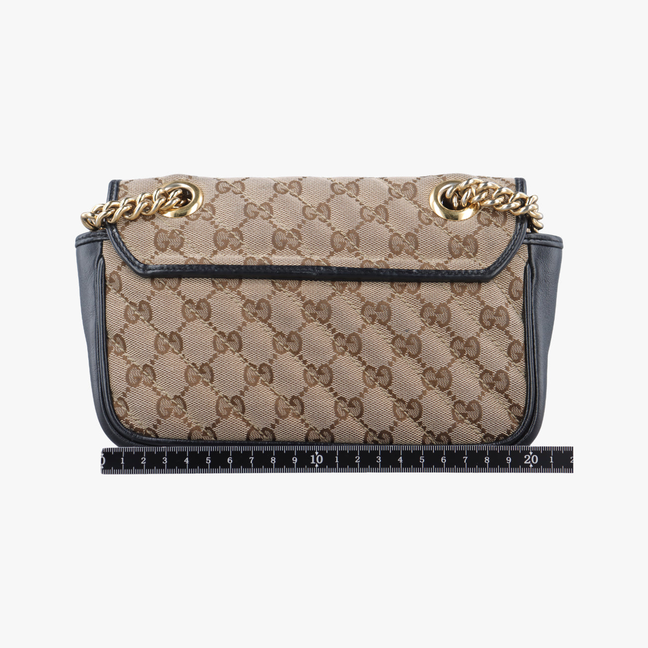 Pre-owned Gucci GG Marmont Brown×black canvas x leather 446744 shoulderbag | stylenewstar