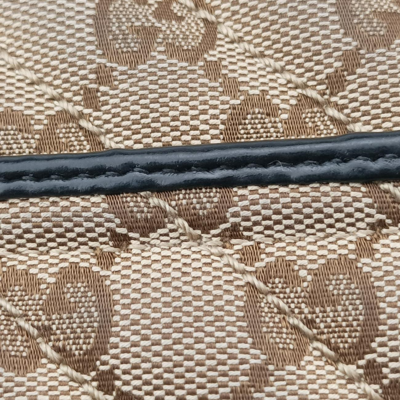 Pre-owned Gucci GG Marmont Brown×black canvas x leather 446744 shoulderbag | stylenewstar