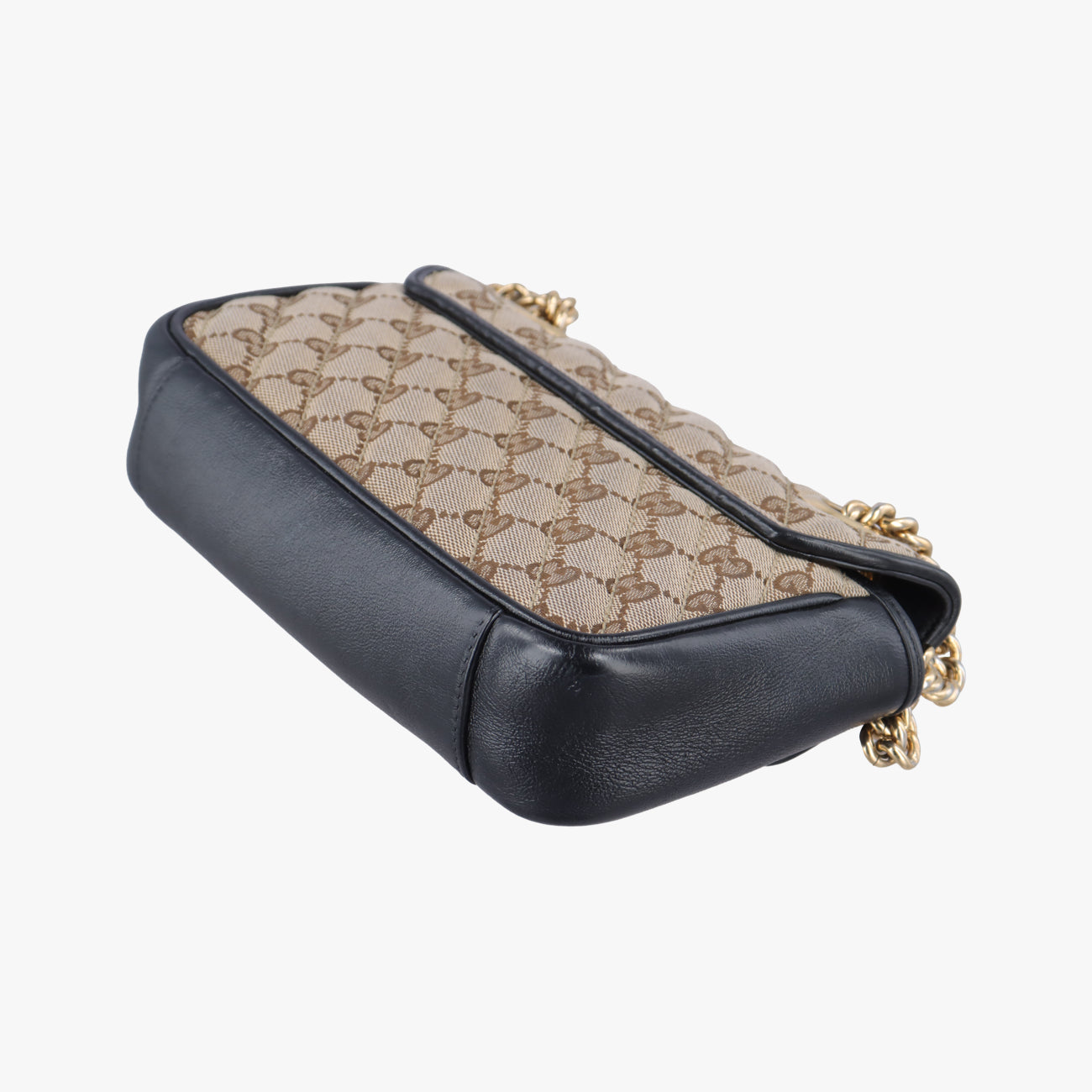 Pre-owned Gucci GG Marmont Brown×black canvas x leather 446744 shoulderbag | stylenewstar