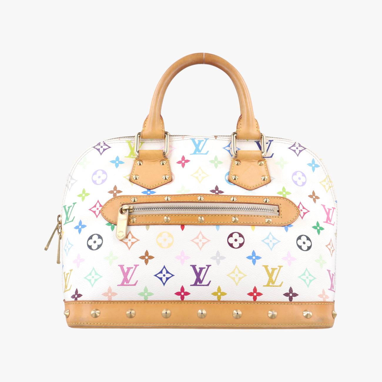 Pre-owned Louis Vuitton Alma PM white Monogram Multicolor M92647 handbag | stylenewstar