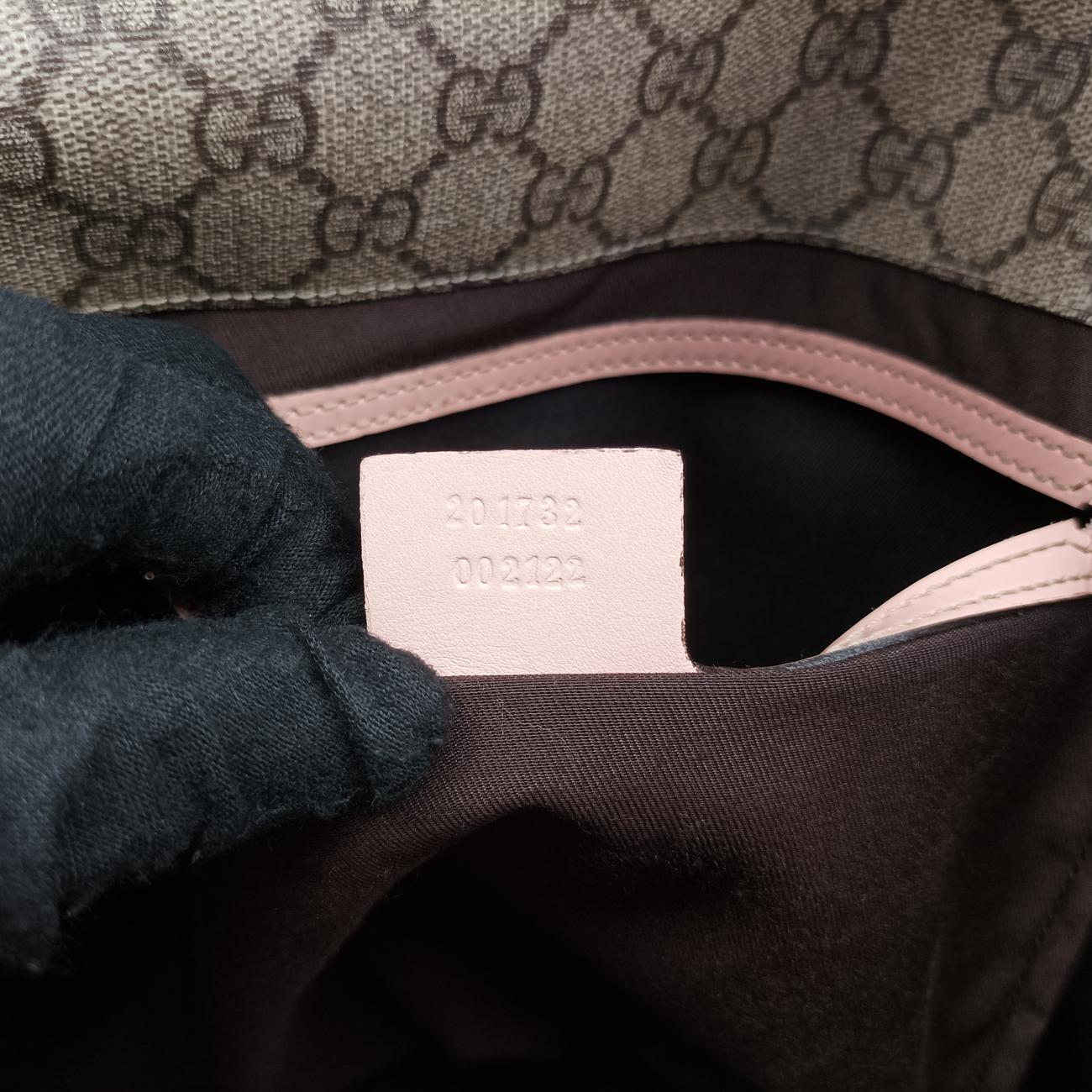 Secondhand Gucci GG Plus Messenger Beige x Pink PVC coated canvas 201732 crossbodybag | stylenewstar