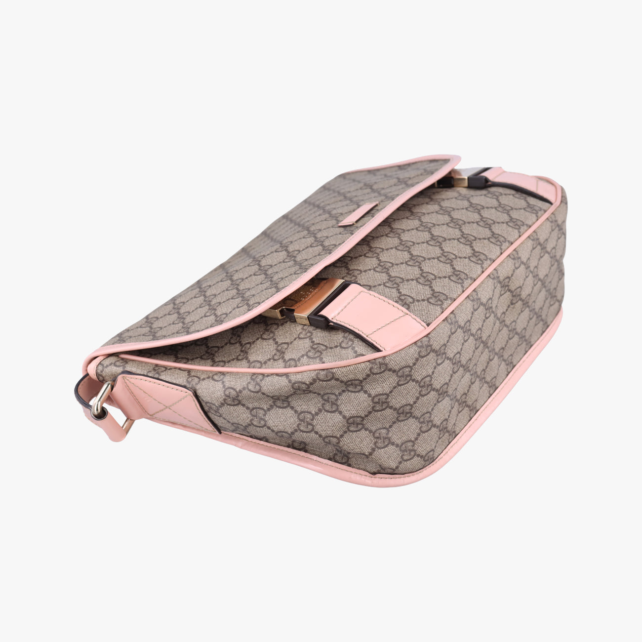 Secondhand Gucci GG Plus Messenger Beige x Pink PVC coated canvas 201732 crossbodybag | stylenewstar