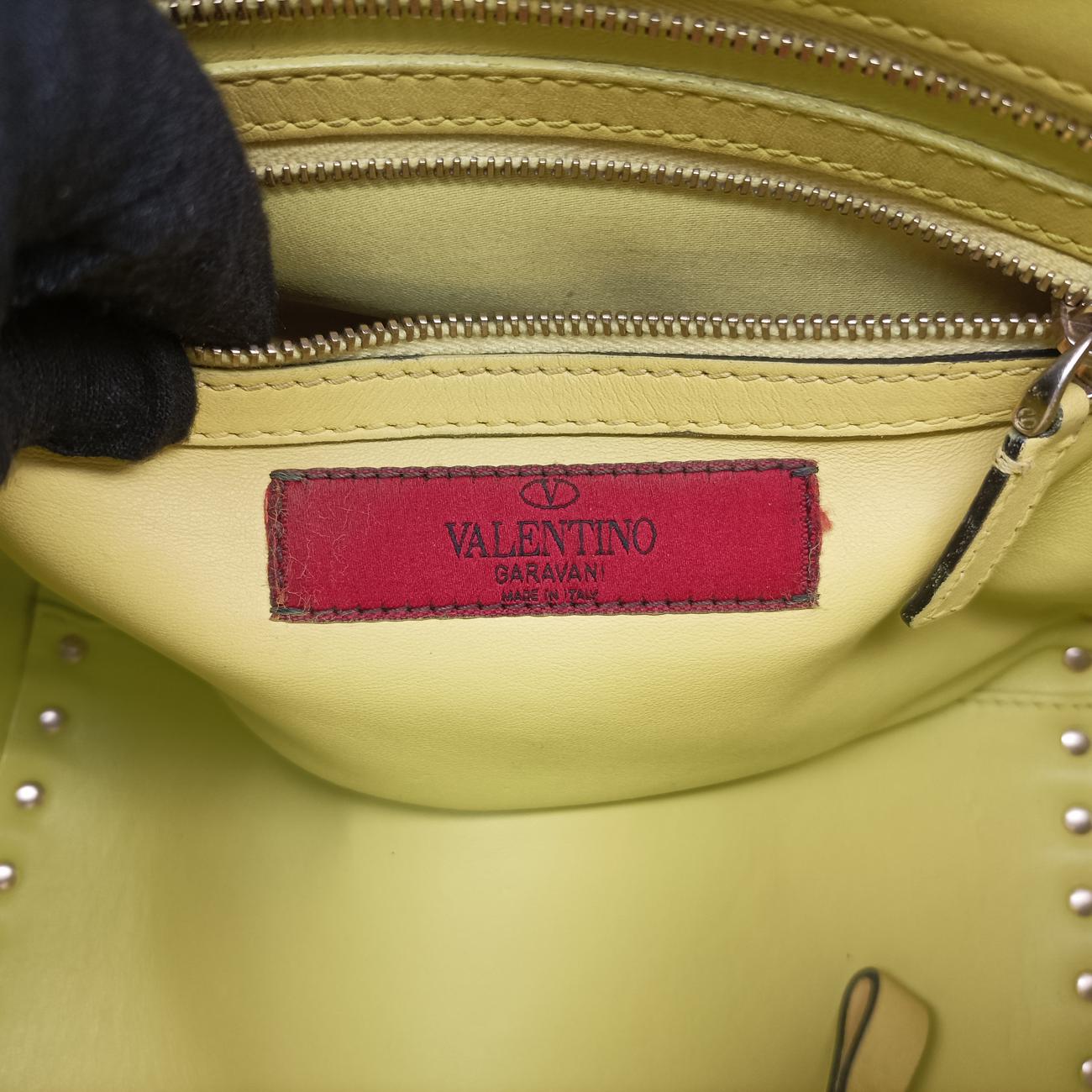 Pre-owned Valentino Rockstud Pink×Blue×Yellow Leather  shoulderbag | stylenewstar