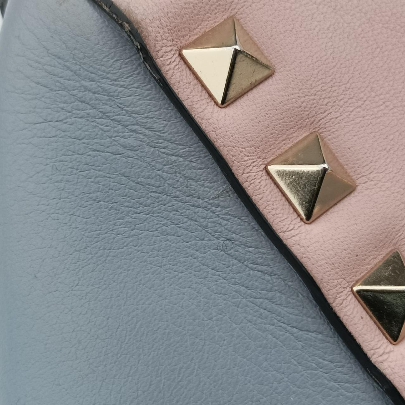 Pre-owned Valentino Rockstud Pink×Blue×Yellow Leather  shoulderbag | stylenewstar