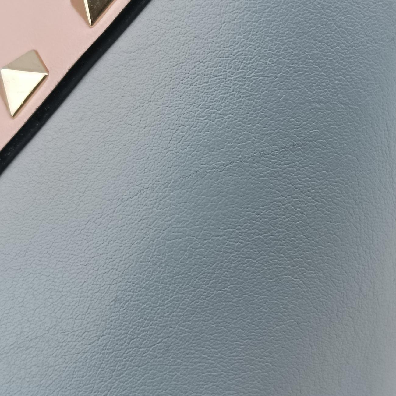 Pre-owned Valentino Rockstud Pink×Blue×Yellow Leather  shoulderbag | stylenewstar