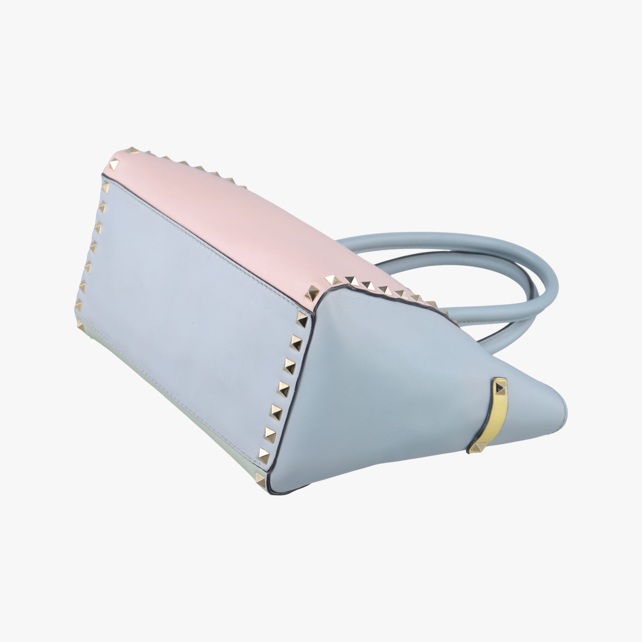 Pre-owned Valentino Rockstud Pink×Blue×Yellow Leather  shoulderbag | stylenewstar