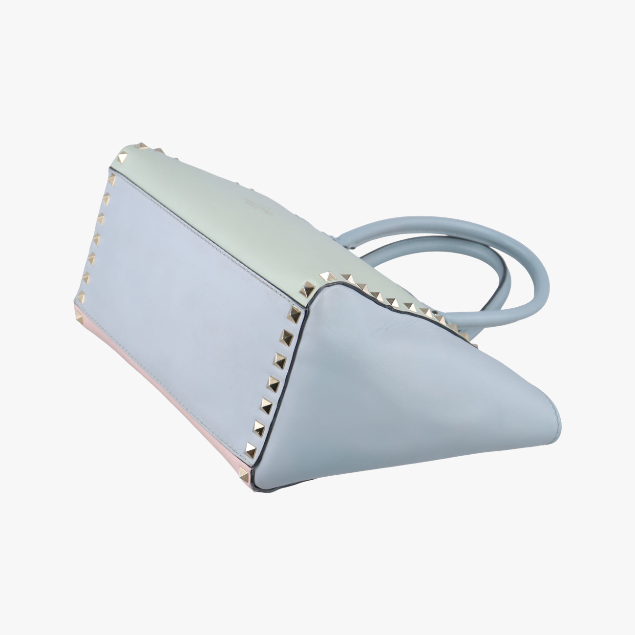 Pre-owned Valentino Rockstud Pink×Blue×Yellow Leather  shoulderbag | stylenewstar