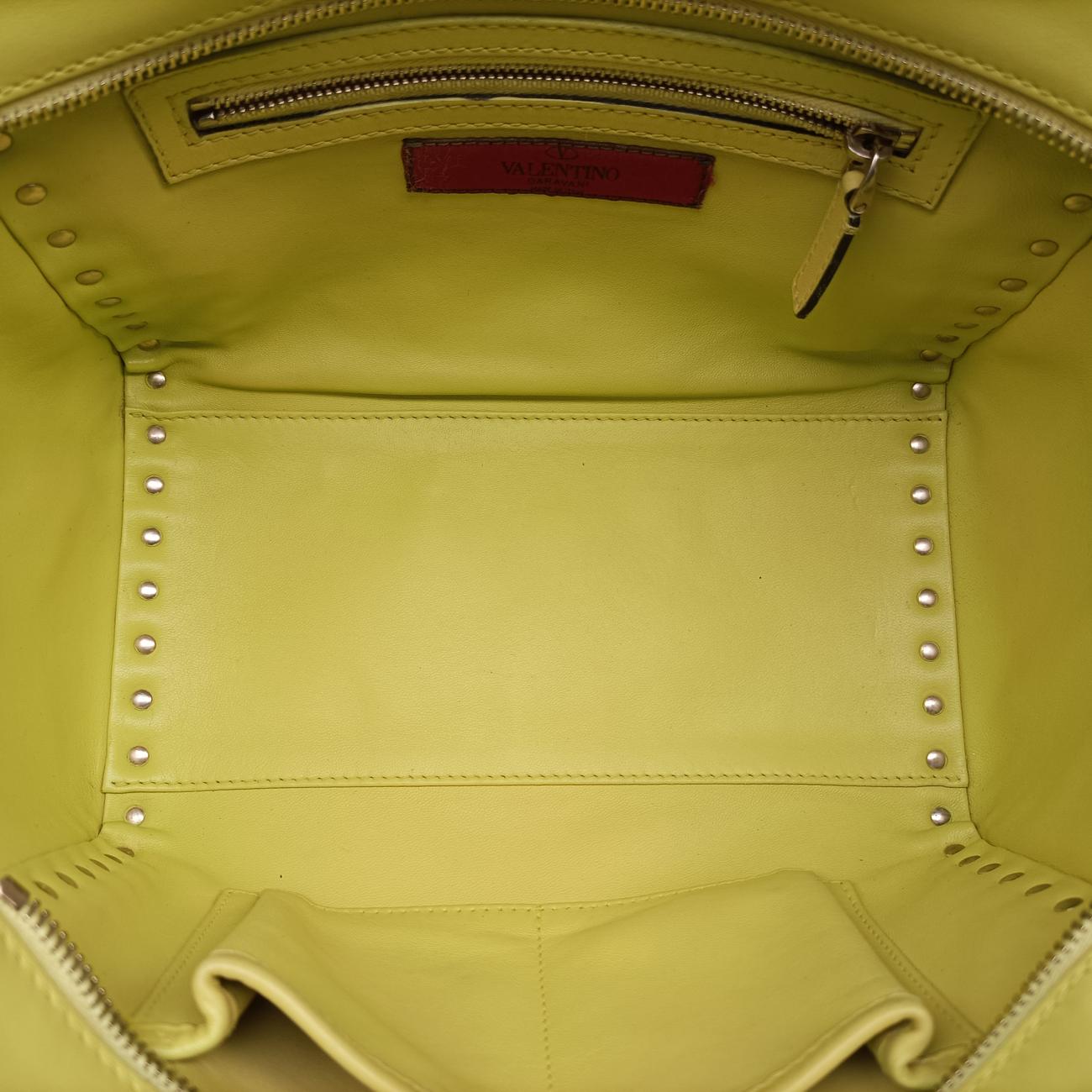 Pre-owned Valentino Rockstud Pink×Blue×Yellow Leather  shoulderbag | stylenewstar