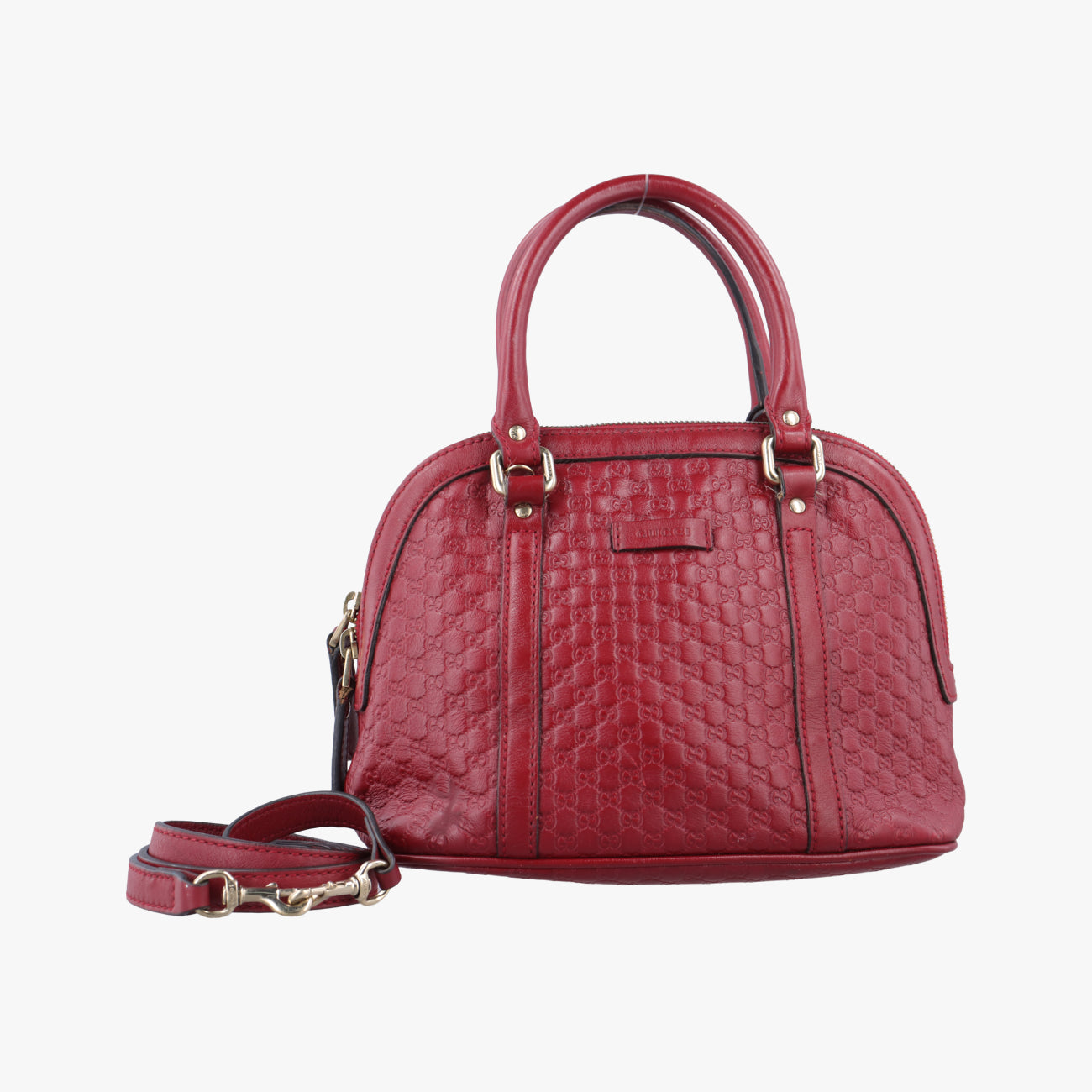 Pre-owned Gucci Microguccissima Red Leather 449654 handbag | stylenewstar