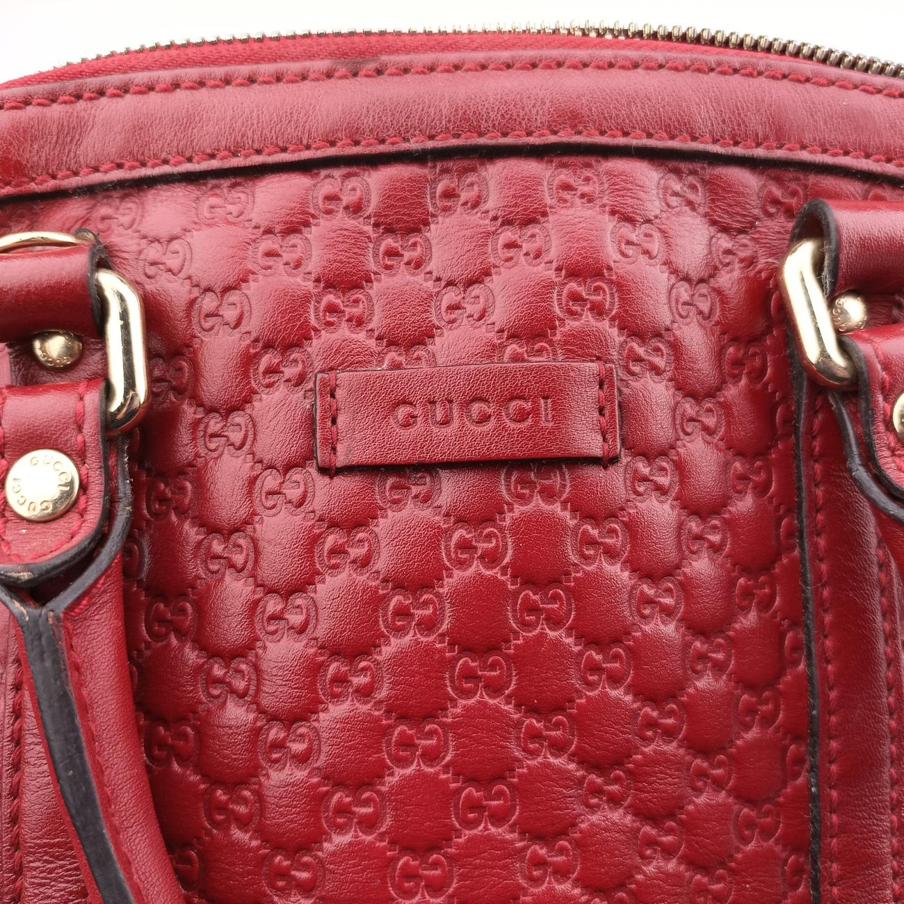 Pre-owned Gucci Microguccissima Red Leather 449654 handbag | stylenewstar