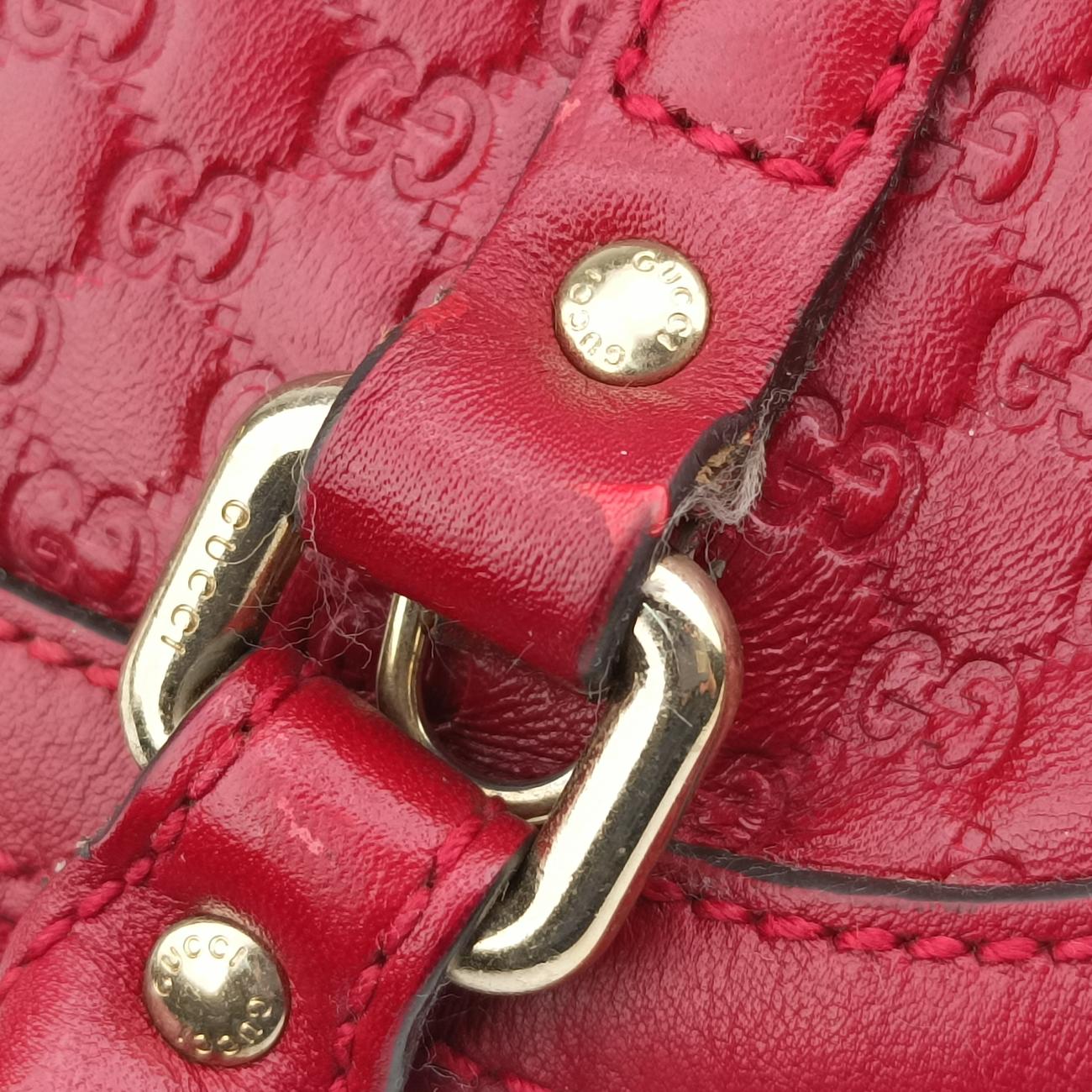 Pre-owned Gucci Microguccissima Red Leather 449654 handbag | stylenewstar