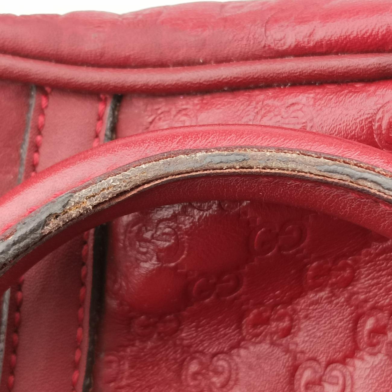 Pre-owned Gucci Microguccissima Red Leather 449654 handbag | stylenewstar