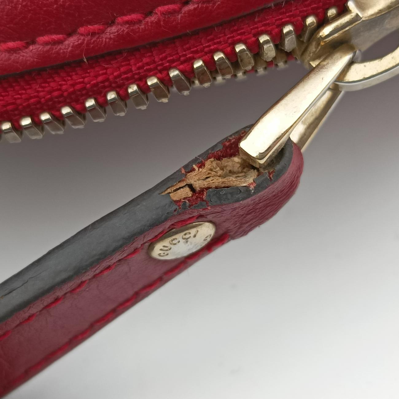 Pre-owned Gucci Microguccissima Red Leather 449654 handbag | stylenewstar