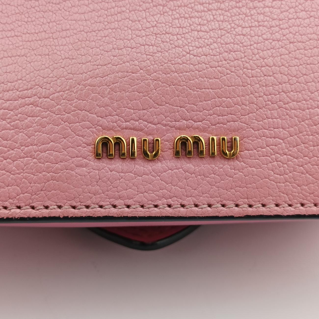 Pre-owned Miu Miu Miu Lady Pink×multicolor Leather  shoulderbag | stylenewstar