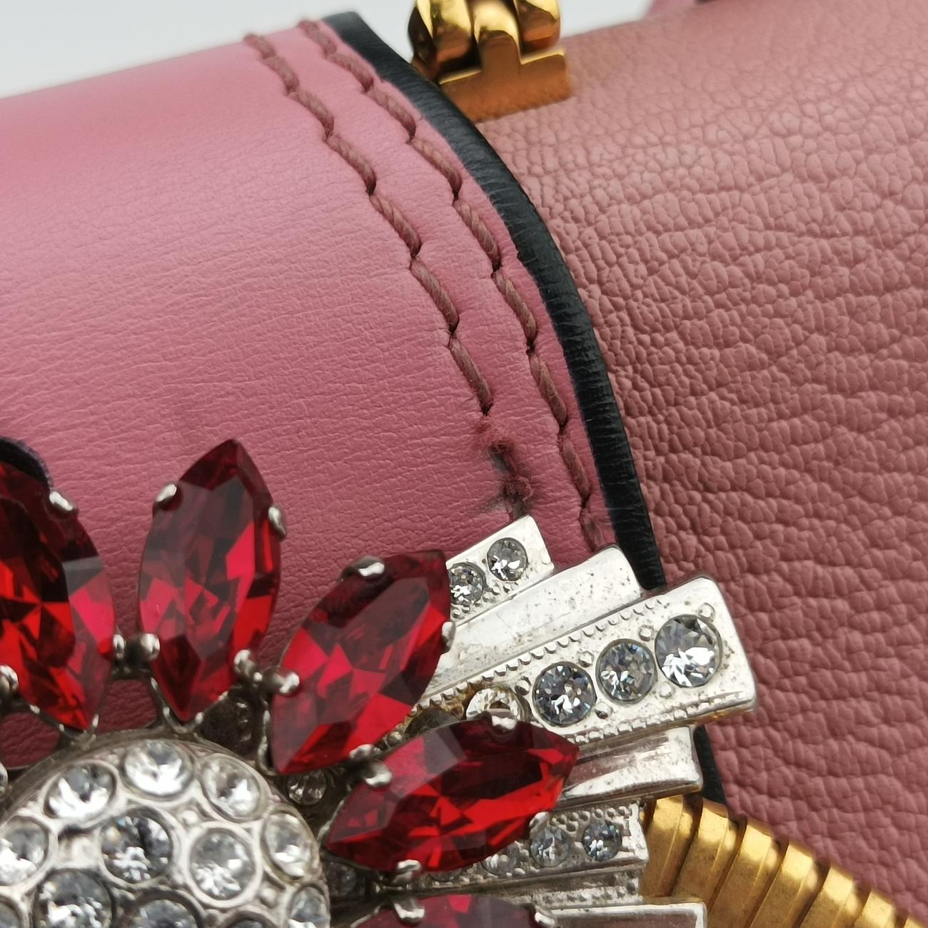 Pre-owned Miu Miu Miu Lady Pink×multicolor Leather  shoulderbag | stylenewstar