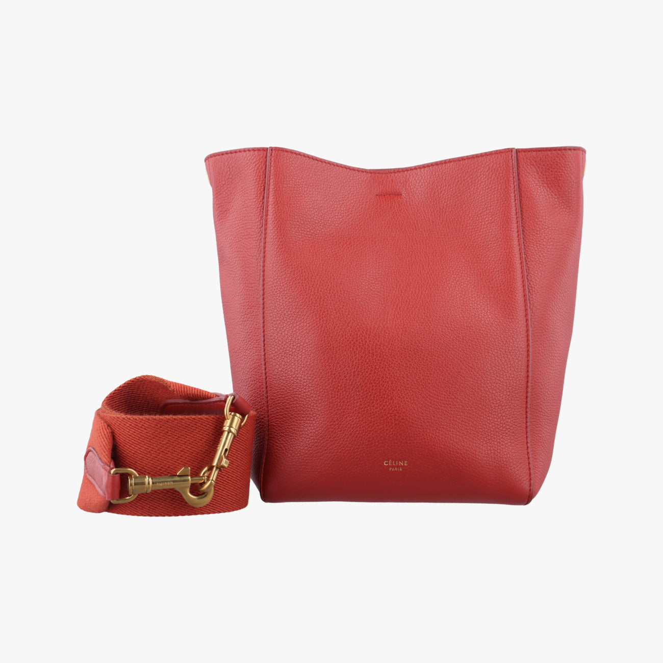 Pre-owned Celine Sangle Orange Leather  shoulderbag | stylenewstar