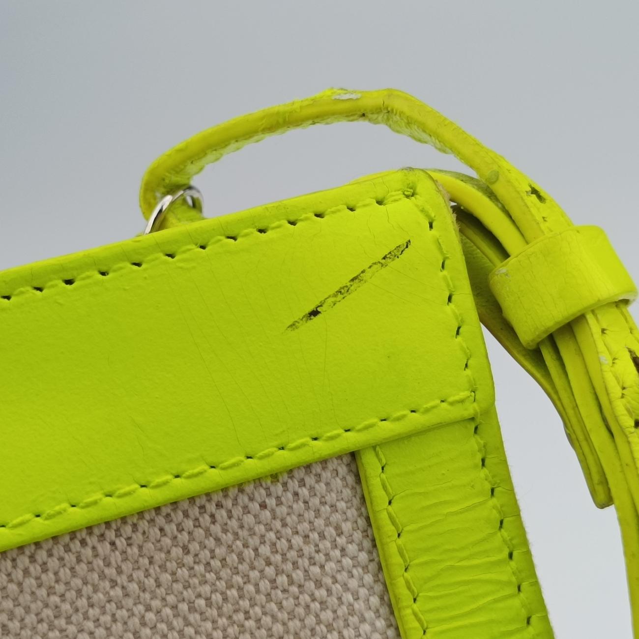 Pre-owned Balenciaga Original Yellow×beige Canvas×leather  shoulderbag | stylenewstar