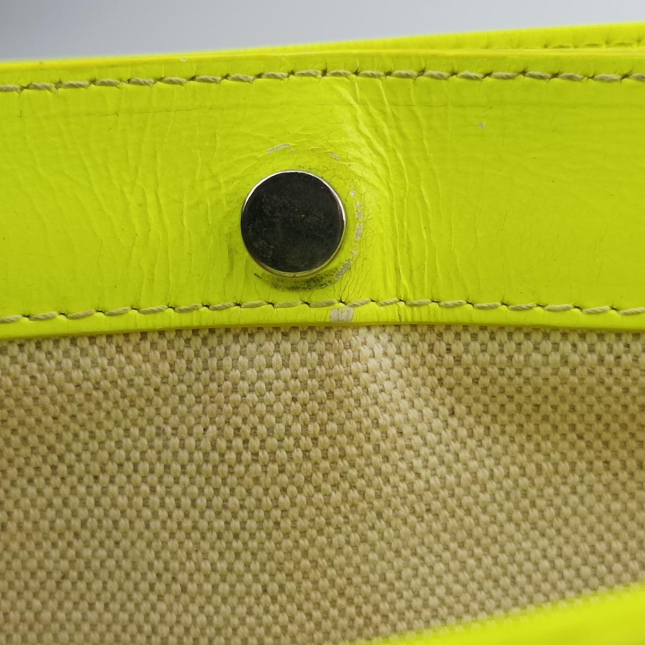 Pre-owned Balenciaga Original Yellow×beige Canvas×leather  shoulderbag | stylenewstar