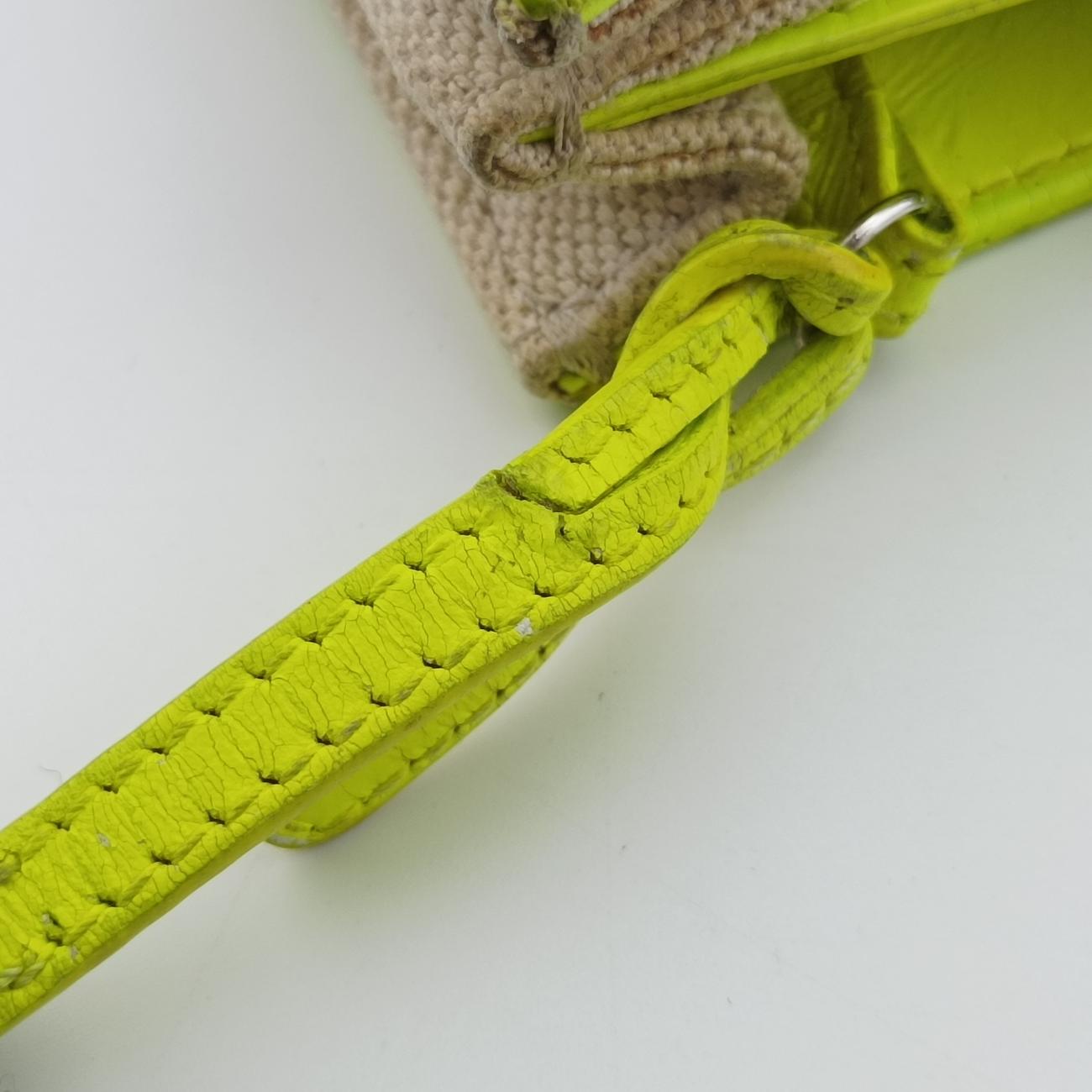 Pre-owned Balenciaga Original Yellow×beige Canvas×leather  shoulderbag | stylenewstar