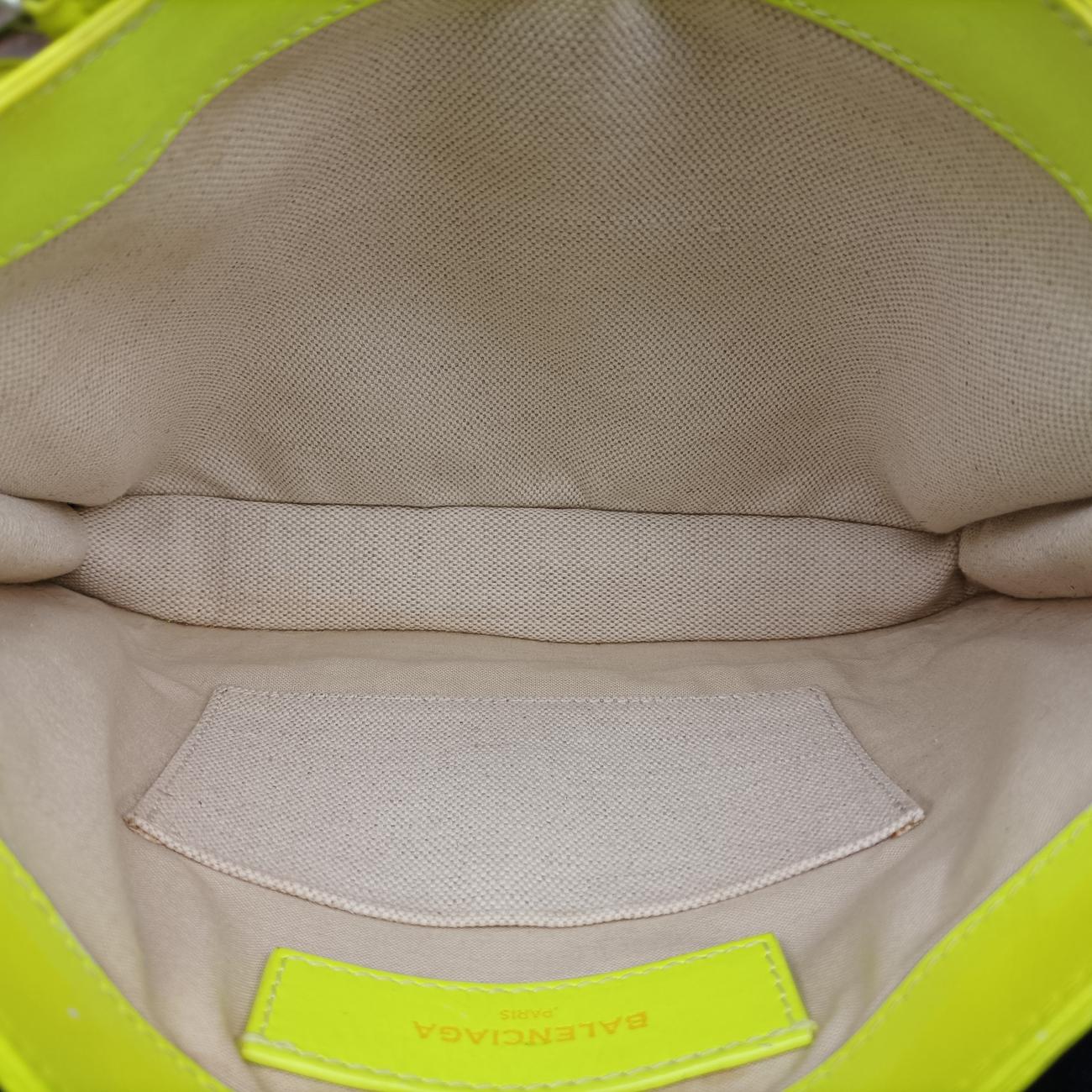 Pre-owned Balenciaga Original Yellow×beige Canvas×leather  shoulderbag | stylenewstar