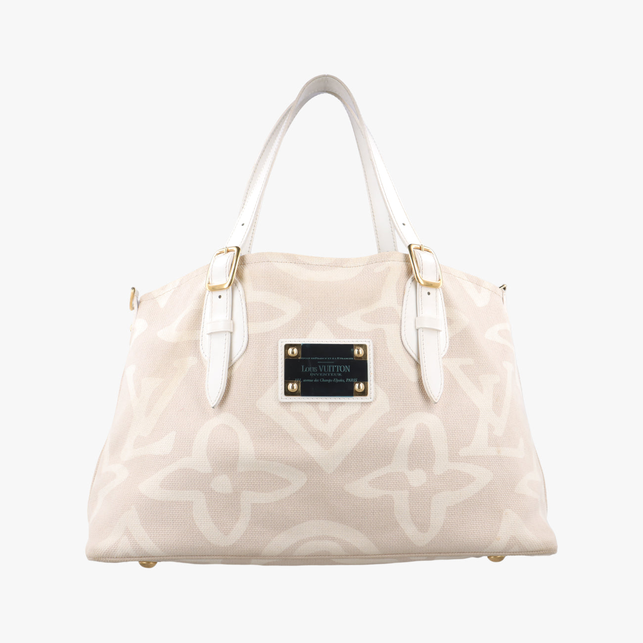 Pre-owned Louis Vuitton Taisienne PM beige canvas×Leather M95674 handbag | stylenewstar