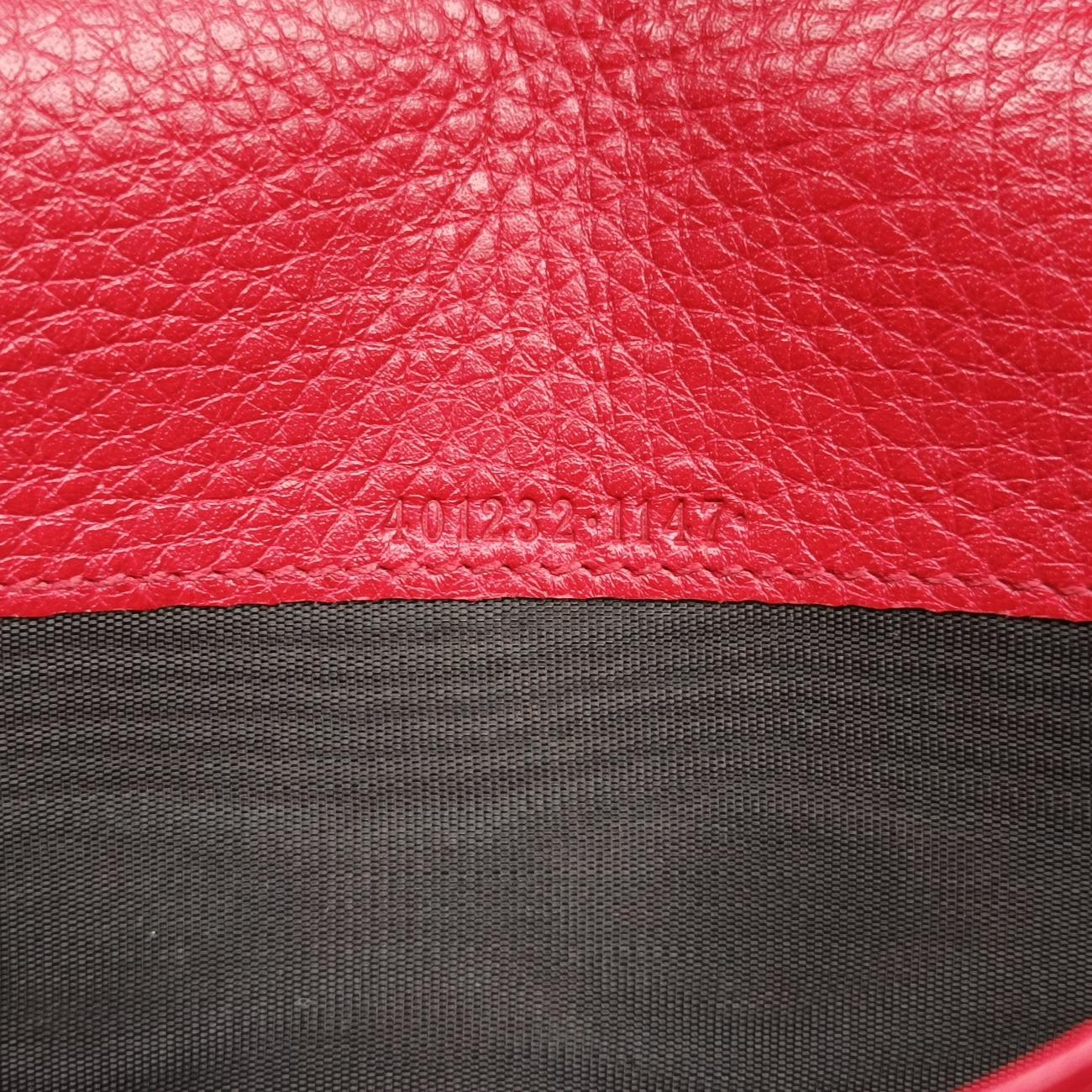 Pre-owned Gucci GG Marmont Red Leather 401232 shoulderbag | stylenewstar