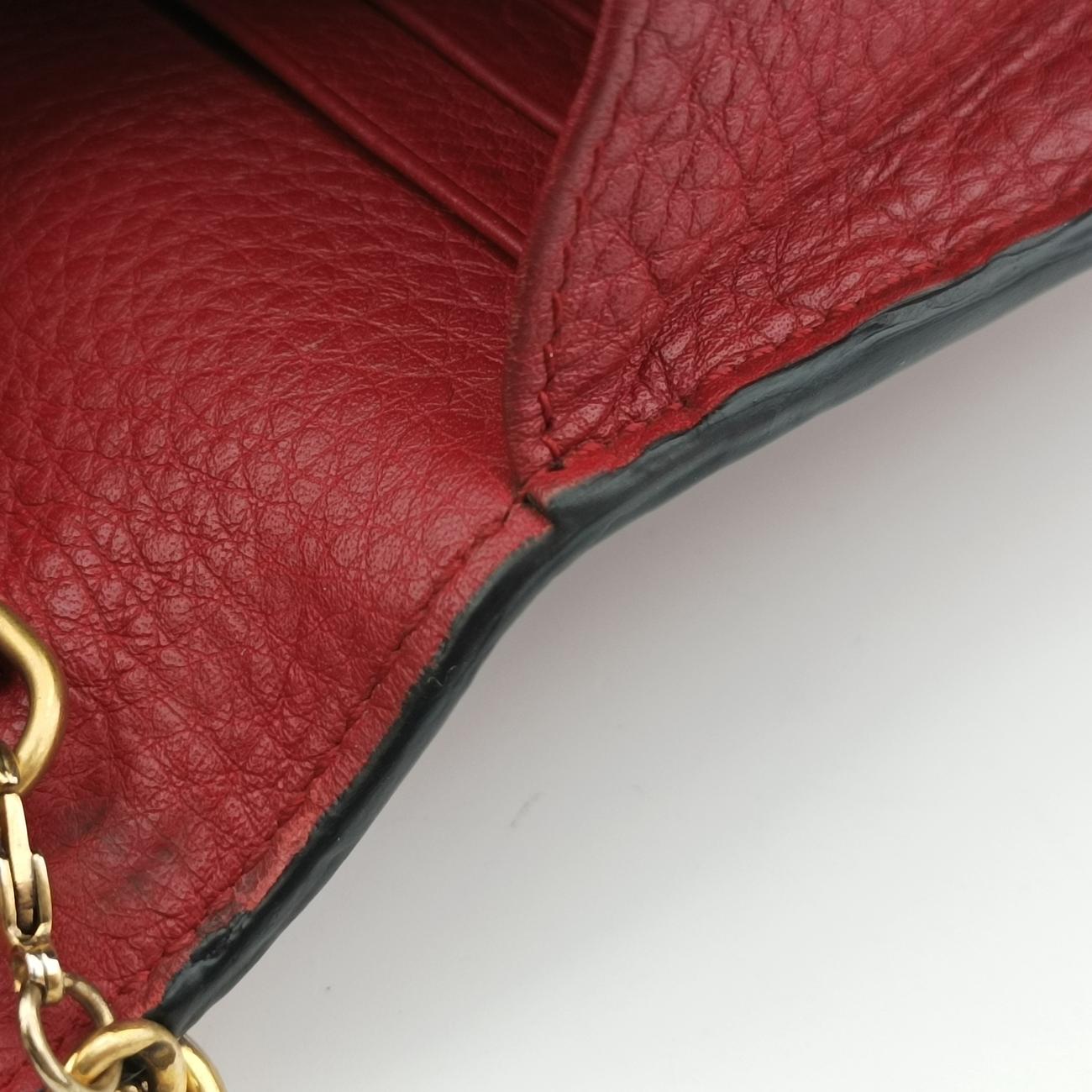 Pre-owned Gucci GG Marmont Red Leather 401232 shoulderbag | stylenewstar