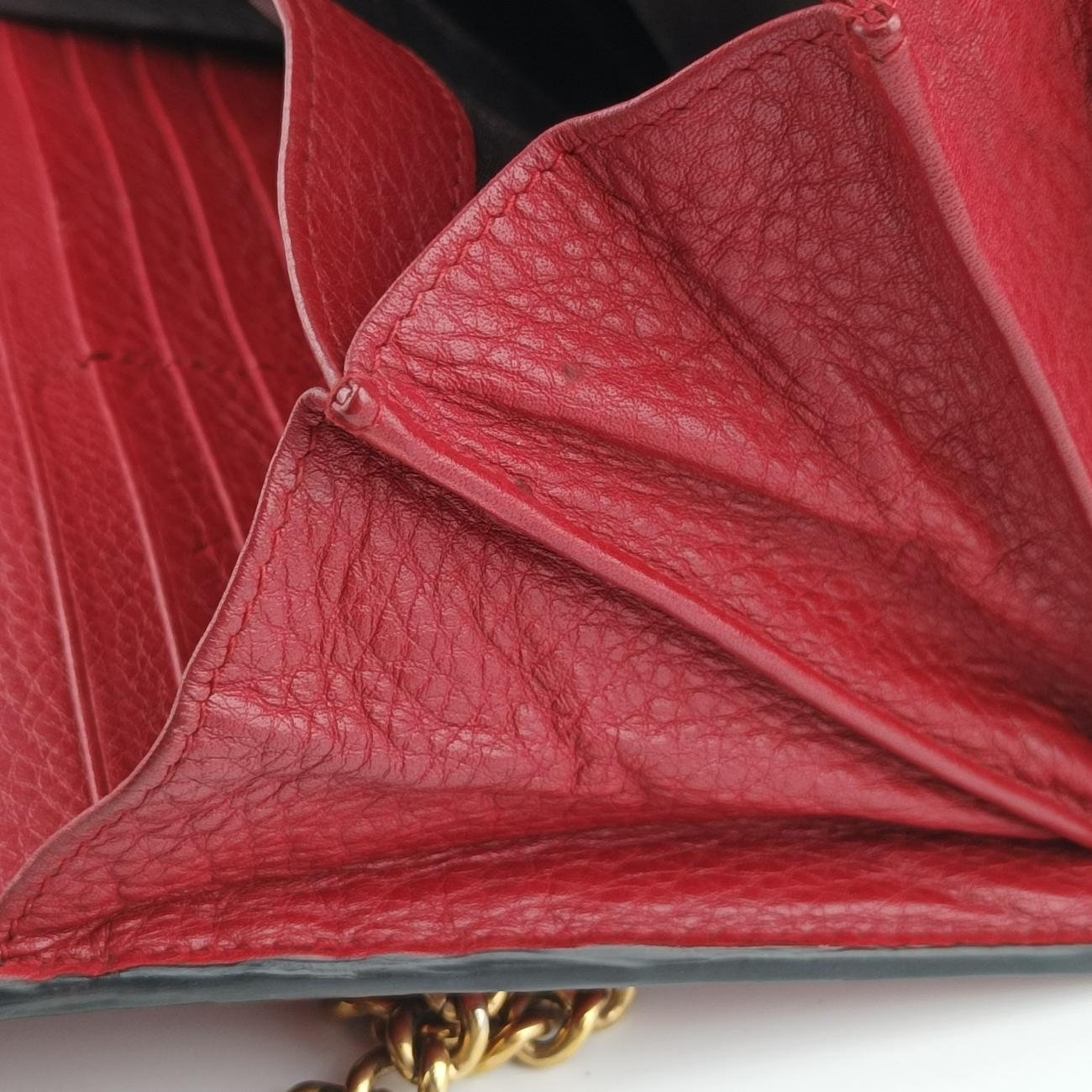 Pre-owned Gucci GG Marmont Red Leather 401232 shoulderbag | stylenewstar