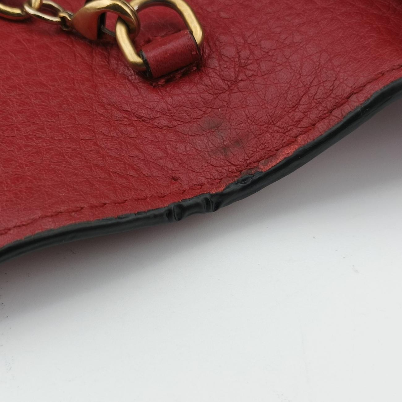 Pre-owned Gucci GG Marmont Red Leather 401232 shoulderbag | stylenewstar