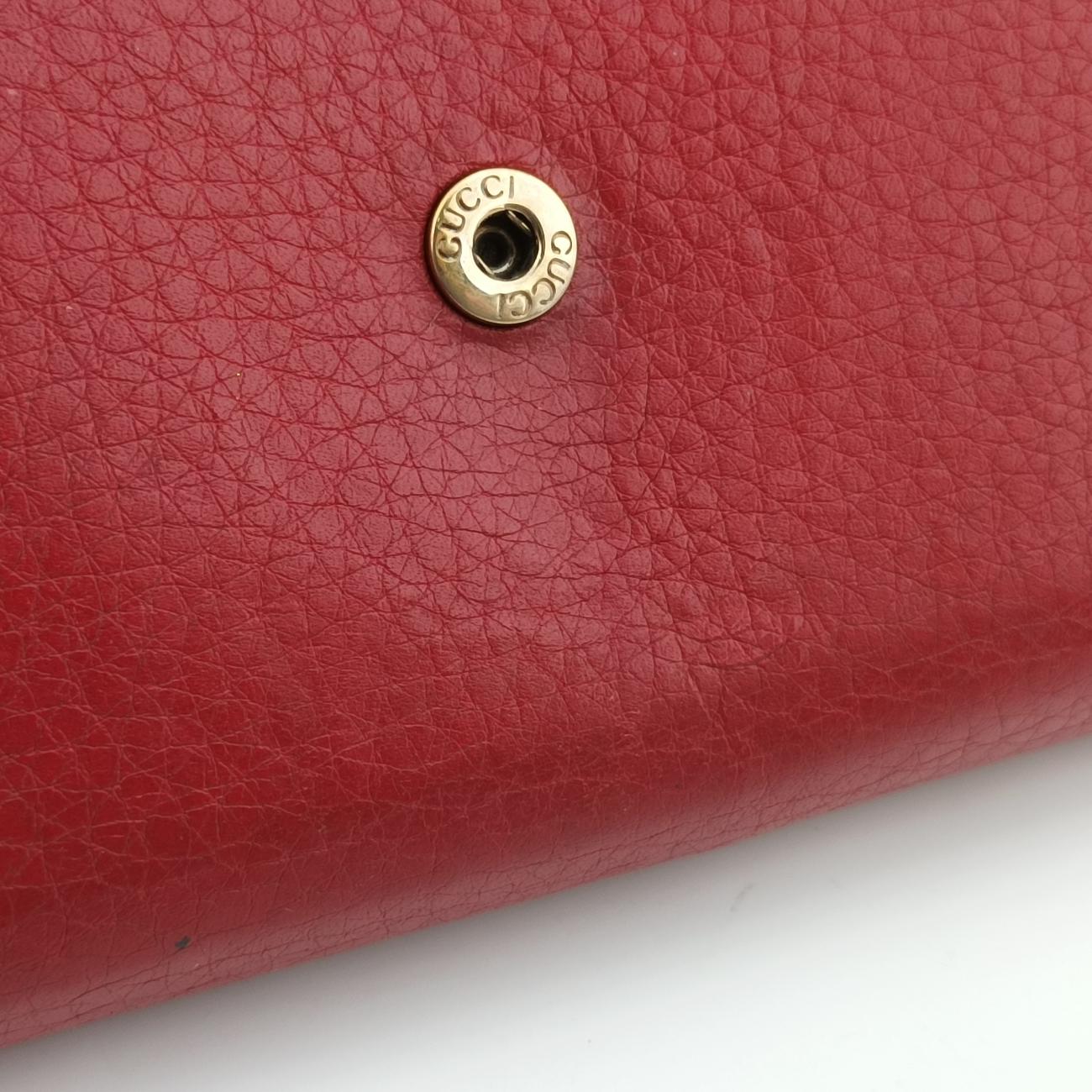 Pre-owned Gucci GG Marmont Red Leather 401232 shoulderbag | stylenewstar