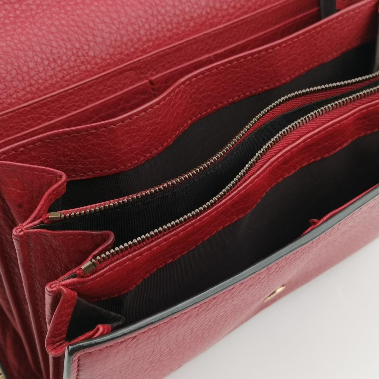 Pre-owned Gucci GG Marmont Red Leather 401232 shoulderbag | stylenewstar