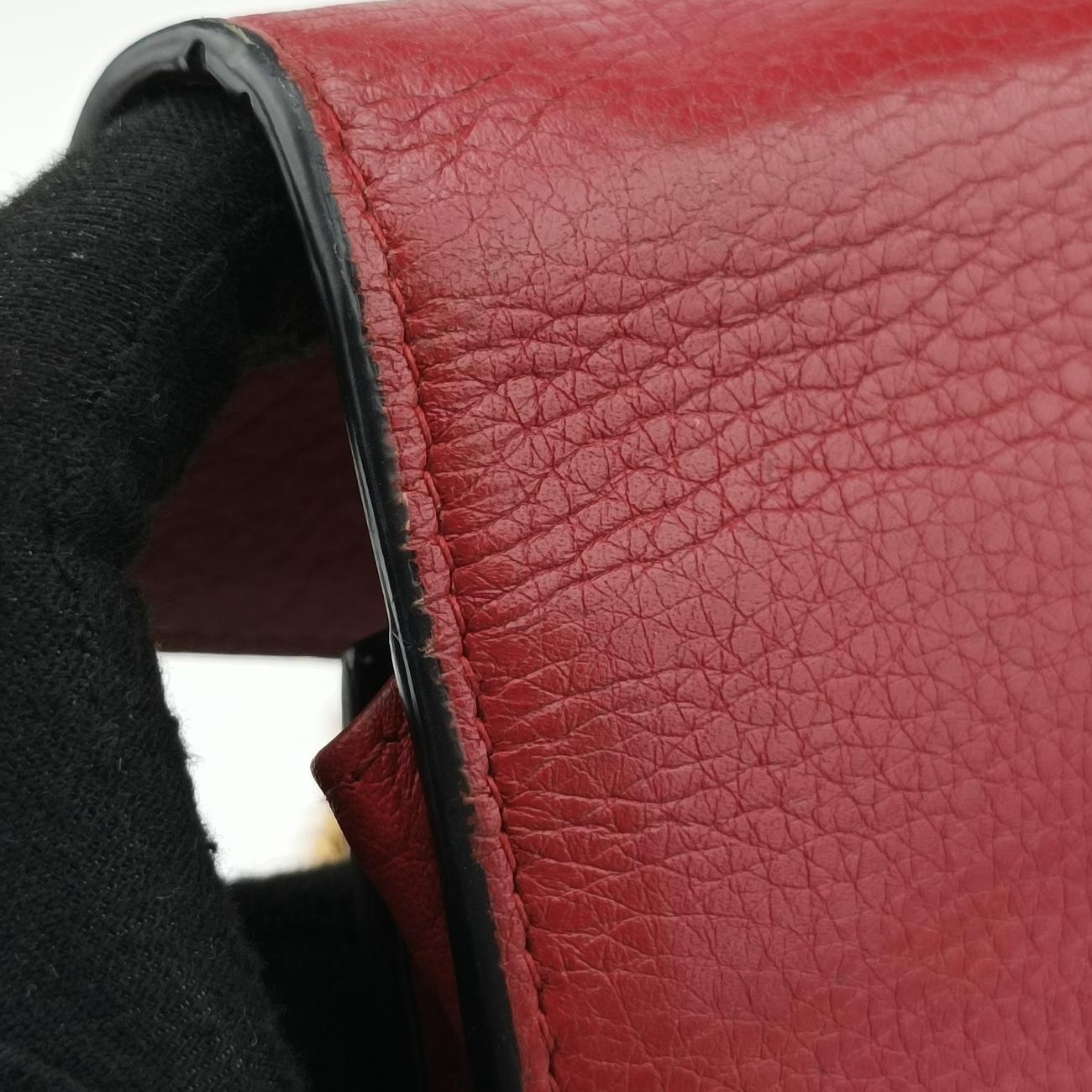 Pre-owned Gucci GG Marmont Red Leather 401232 shoulderbag | stylenewstar