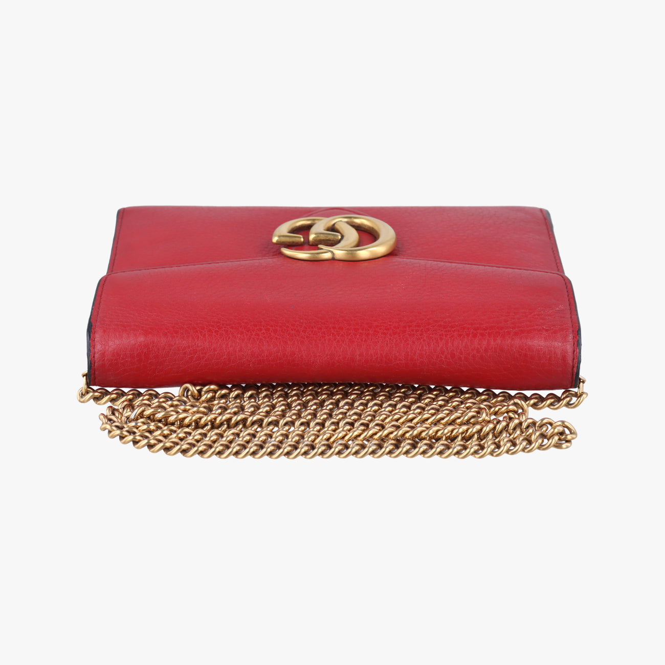 Pre-owned Gucci GG Marmont Red Leather 401232 shoulderbag | stylenewstar