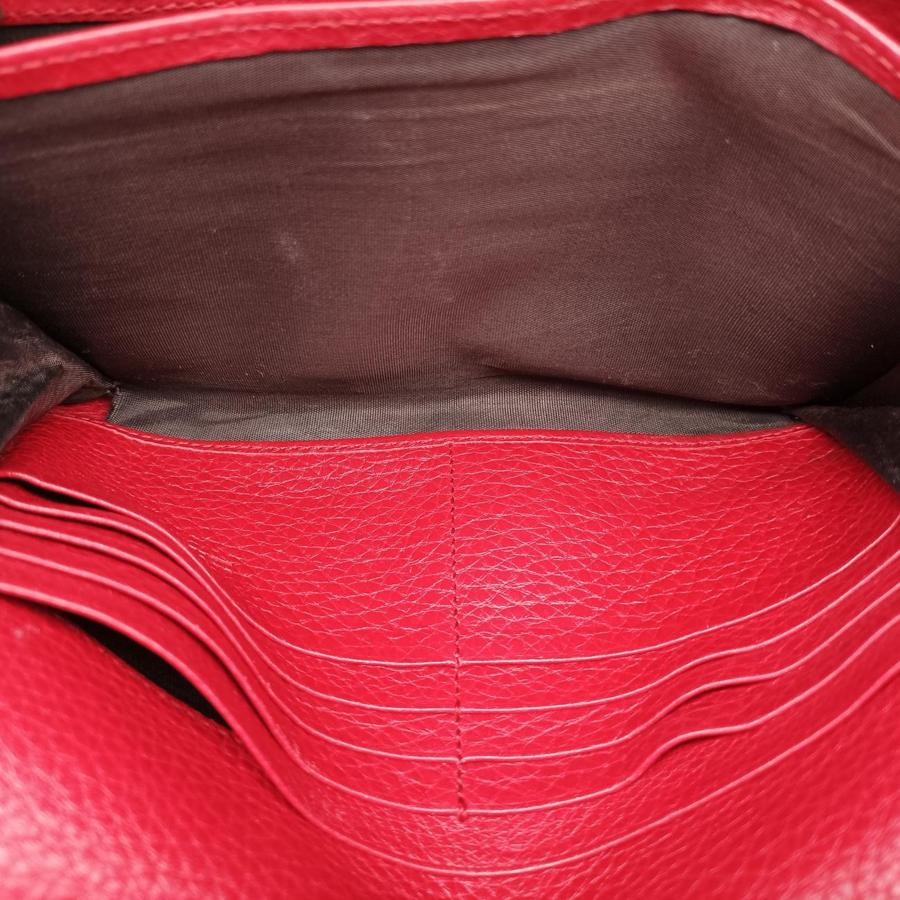 Pre-owned Gucci GG Marmont Red Leather 401232 shoulderbag | stylenewstar