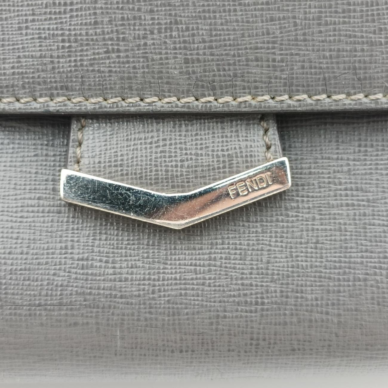 Pre-owned Fendi Demi Jour Grey Leather 8BT222 shoulderbag | stylenewstar