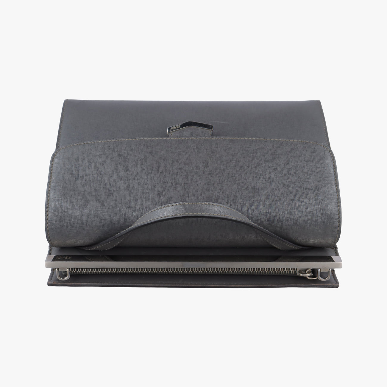 Pre-owned Fendi Demi Jour Grey Leather 8BT222 shoulderbag | stylenewstar