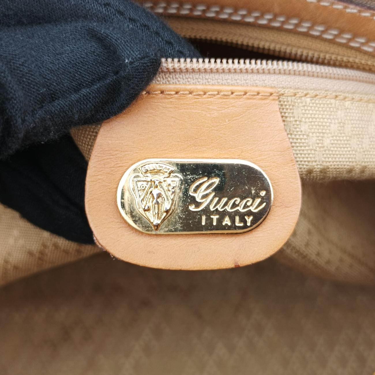 Pre-owned Gucci GG Micro Beige x Red x Green PVC coated canvas 12.9 handbag | stylenewstar