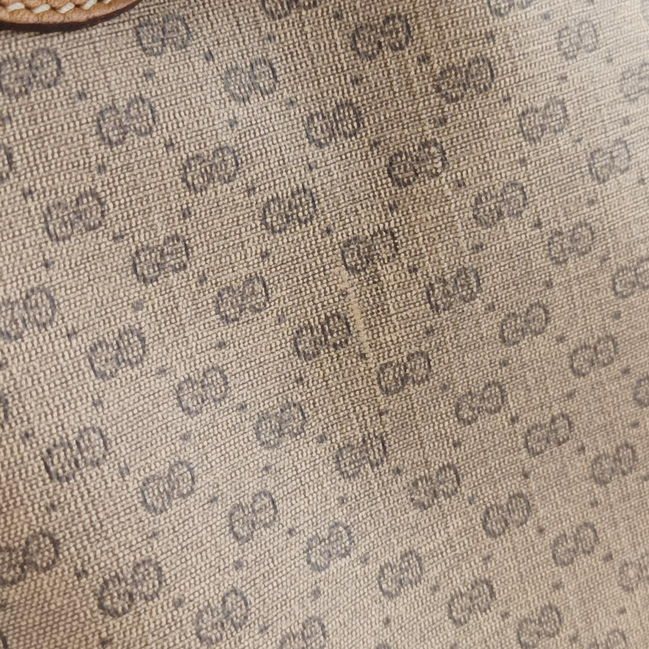 Pre-owned Gucci GG Micro Beige x Red x Green PVC coated canvas 12.9 handbag | stylenewstar