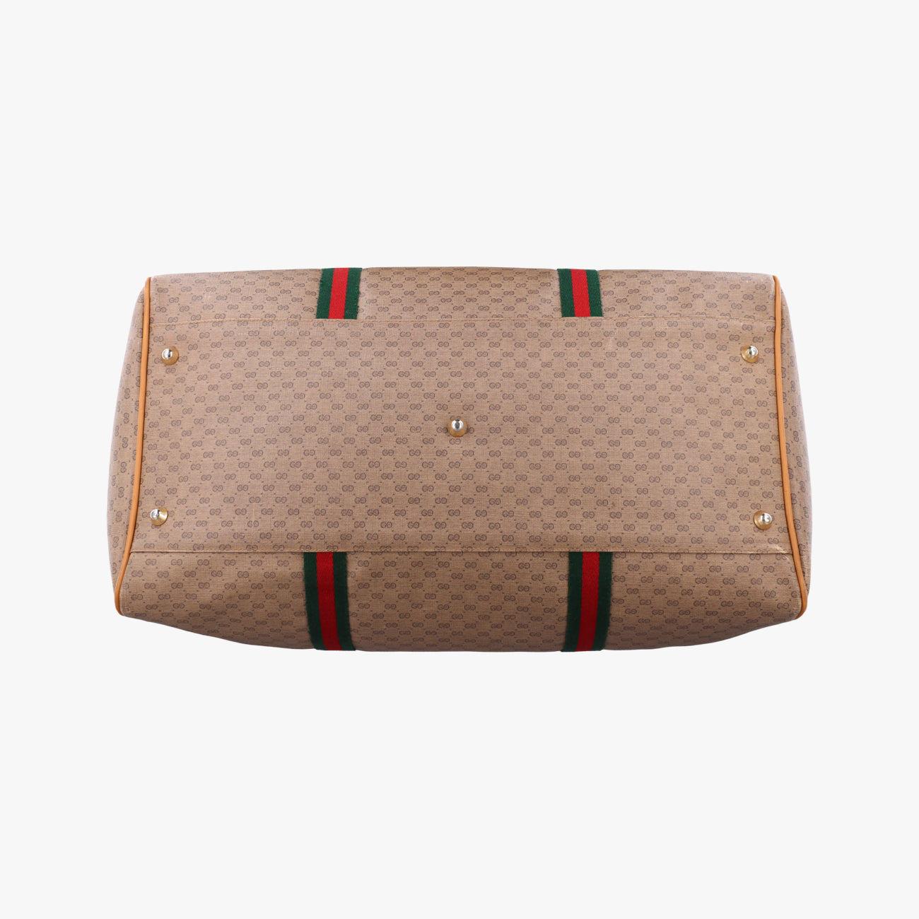 Pre-owned Gucci GG Micro Beige x Red x Green PVC coated canvas 12.9 handbag | stylenewstar