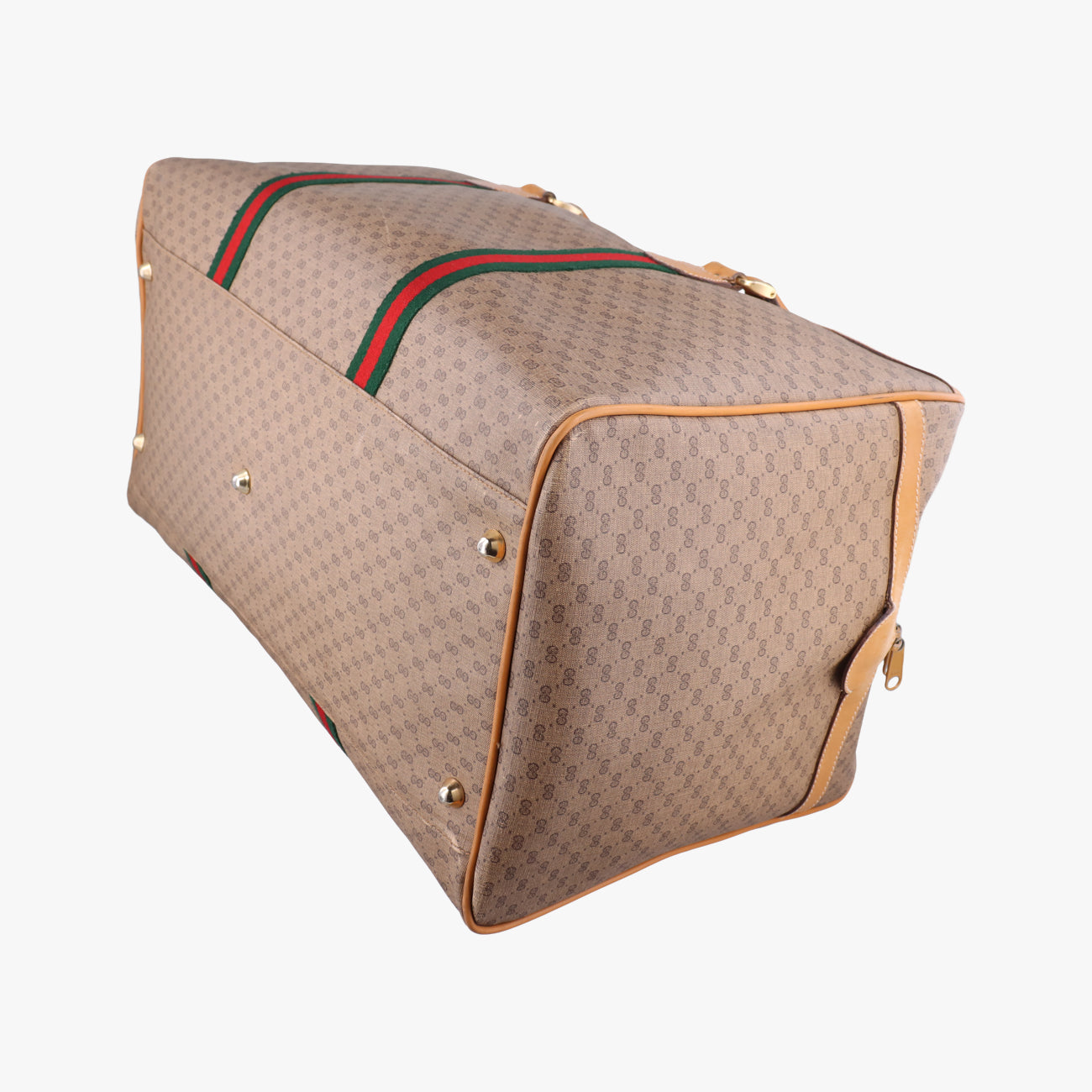 Pre-owned Gucci GG Micro Beige x Red x Green PVC coated canvas 12.9 handbag | stylenewstar