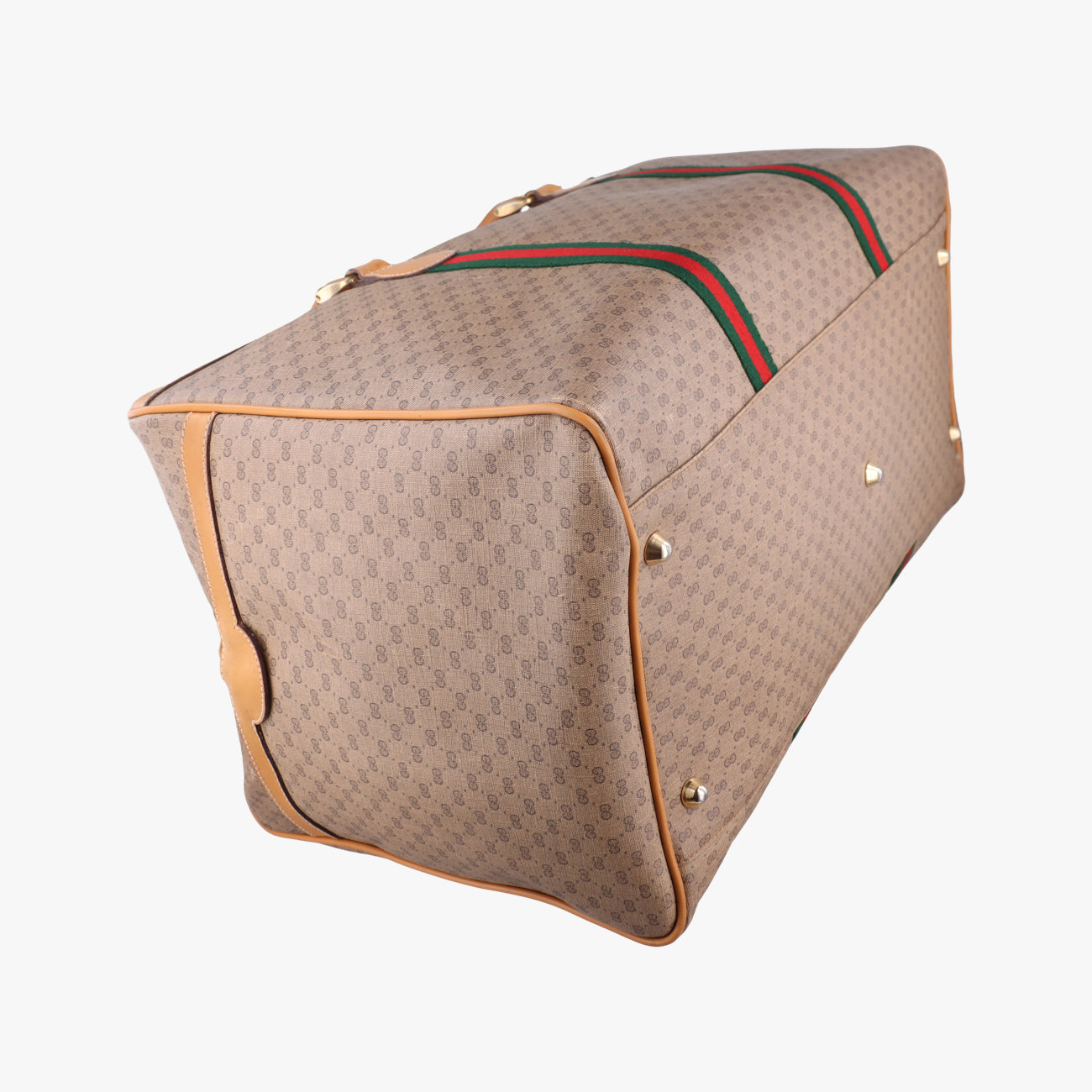 Pre-owned Gucci GG Micro Beige x Red x Green PVC coated canvas 12.9 handbag | stylenewstar