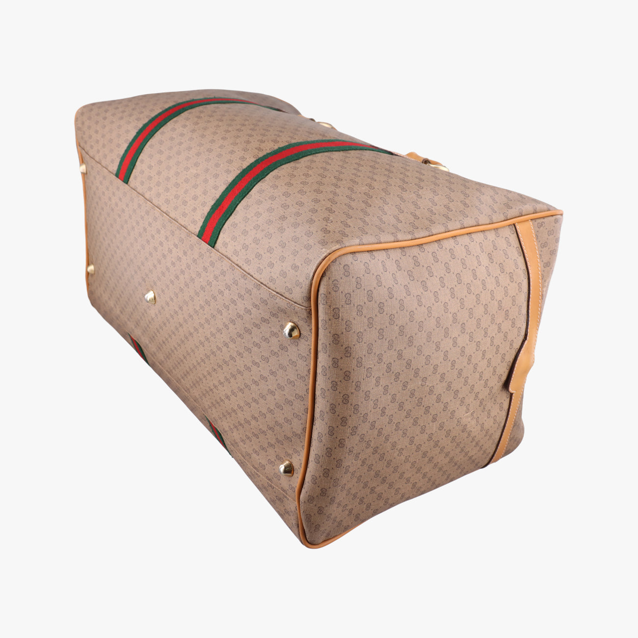 Pre-owned Gucci GG Micro Beige x Red x Green PVC coated canvas 12.9 handbag | stylenewstar