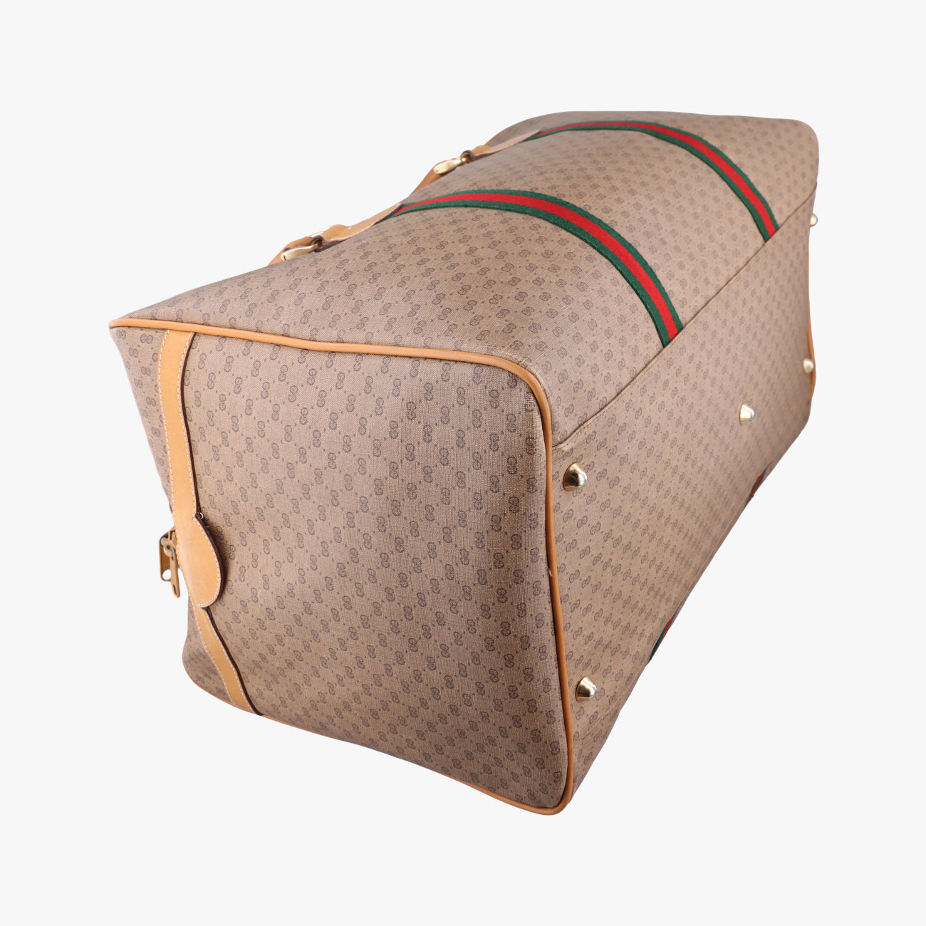 Pre-owned Gucci GG Micro Beige x Red x Green PVC coated canvas 12.9 handbag | stylenewstar