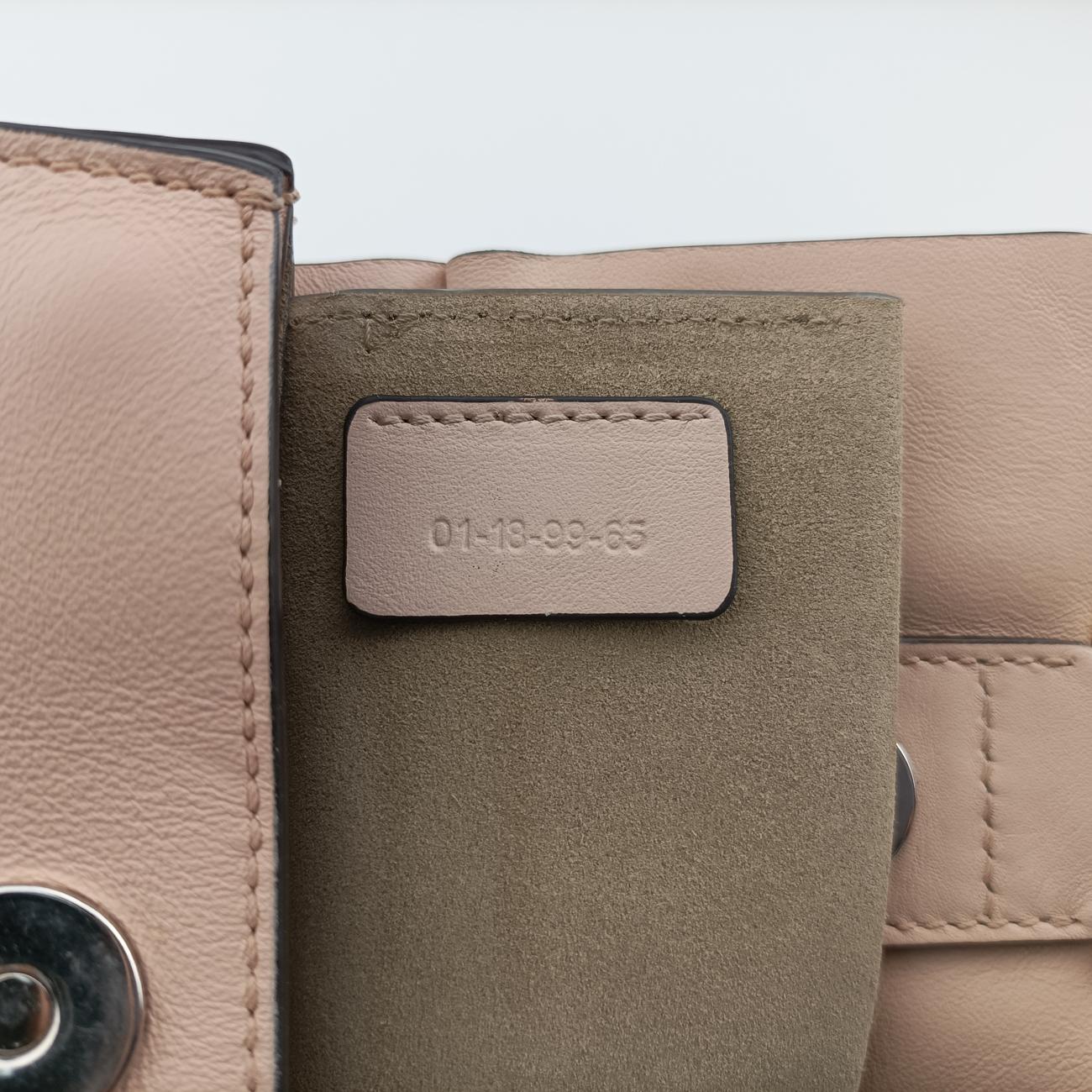 Pre-owned Chloe FAYE Pink×Beige Leather × suede  shoulderbag | stylenewstar